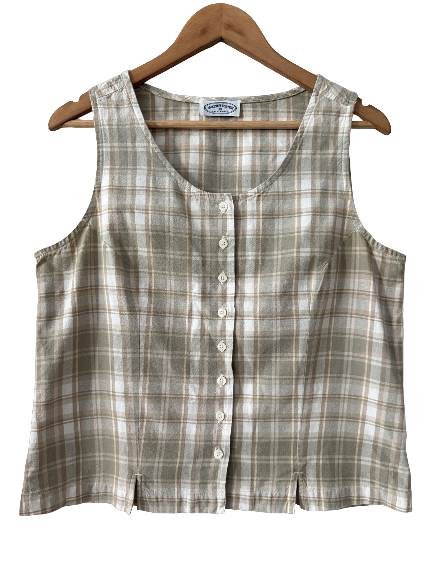 Vintage 90s Countryside Plaid Vest Top (M)