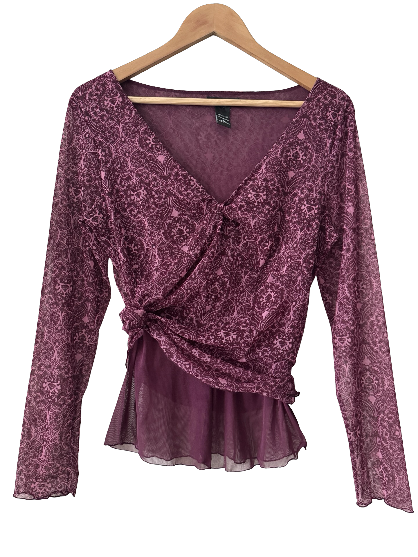 Vintage Y2K City Lights Gauzy Layered Top (L)