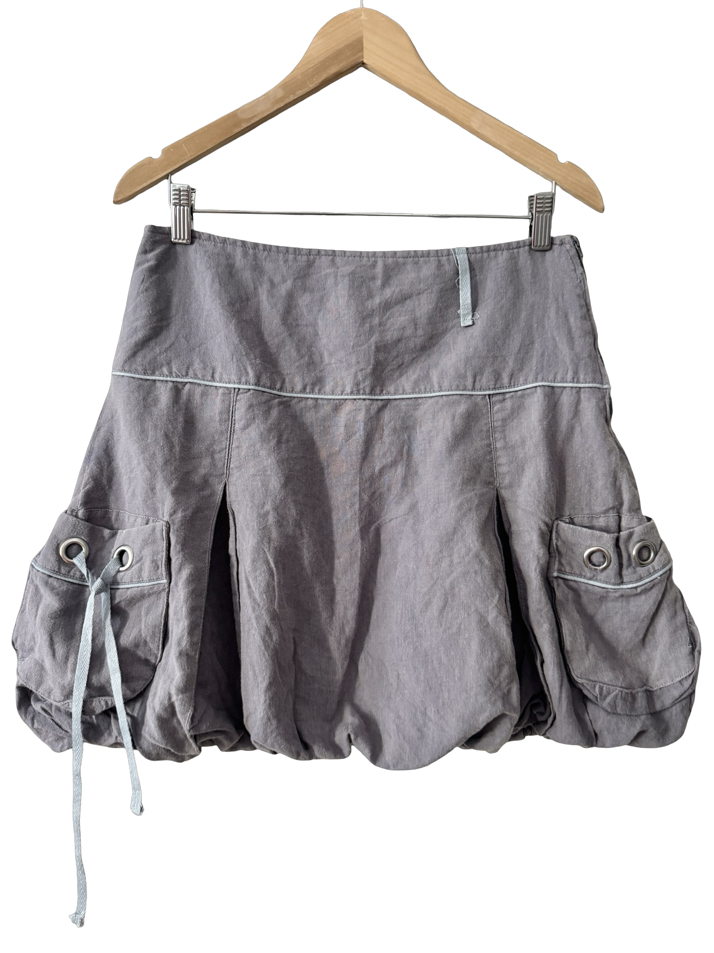 Vintage 90s French Storm Cloud Cargo Bubble Mini Skirt (M)