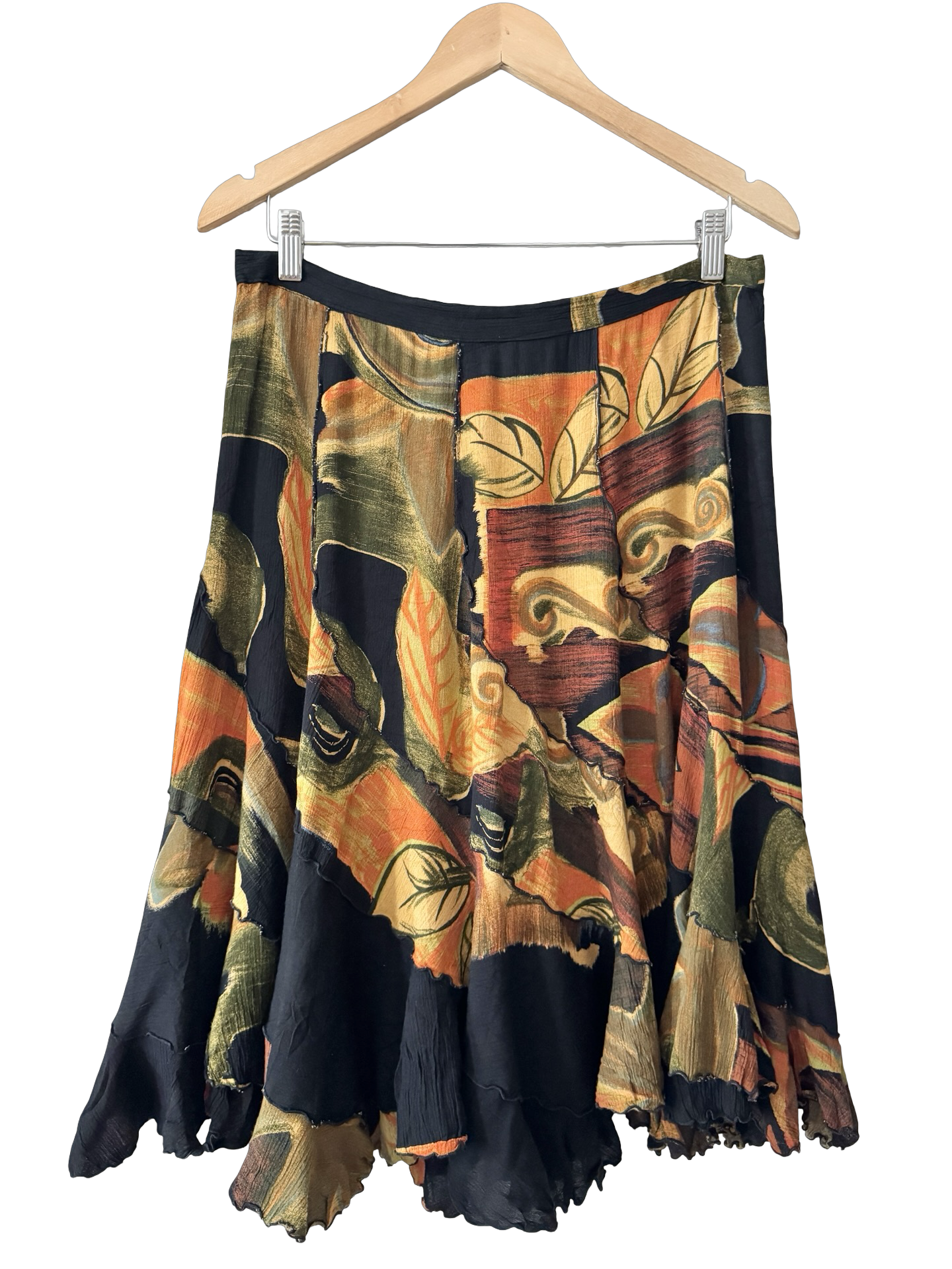 Vintage Y2K Boho Mosaic Handkerchief Skirt (M/L)