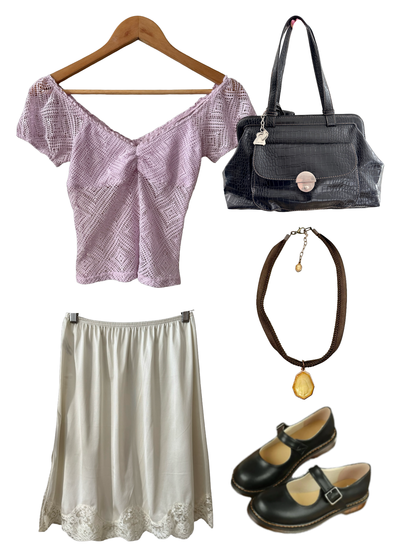 Vintage Y2K Sweet Girl Crochet Knit (XS/S)