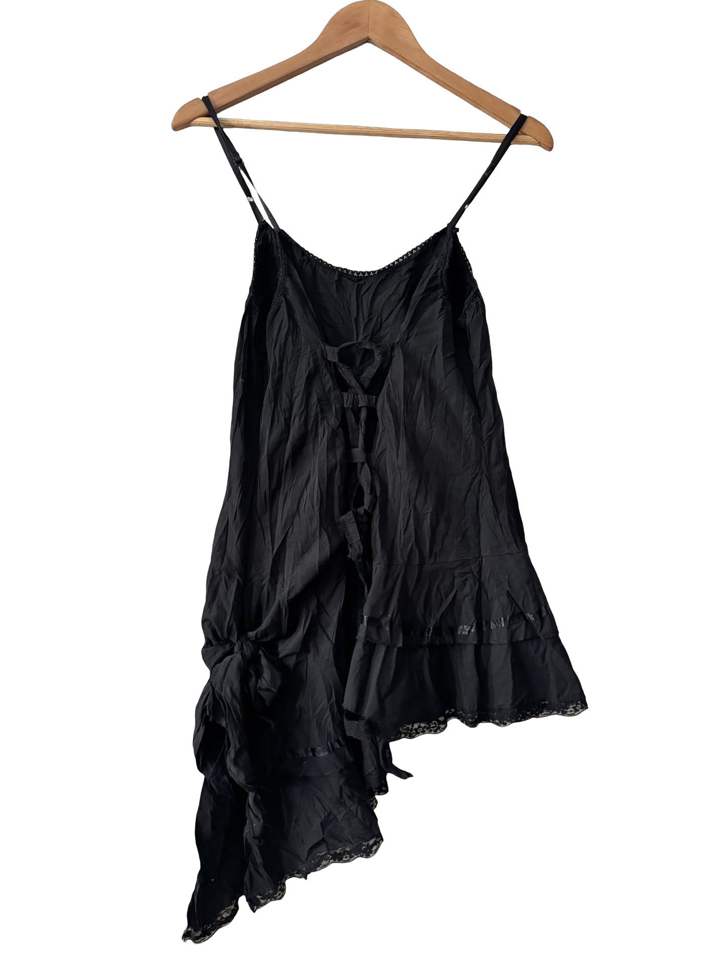 Vintage 90s Parisian Noir Cascade Asymmetrical Top (S/M)