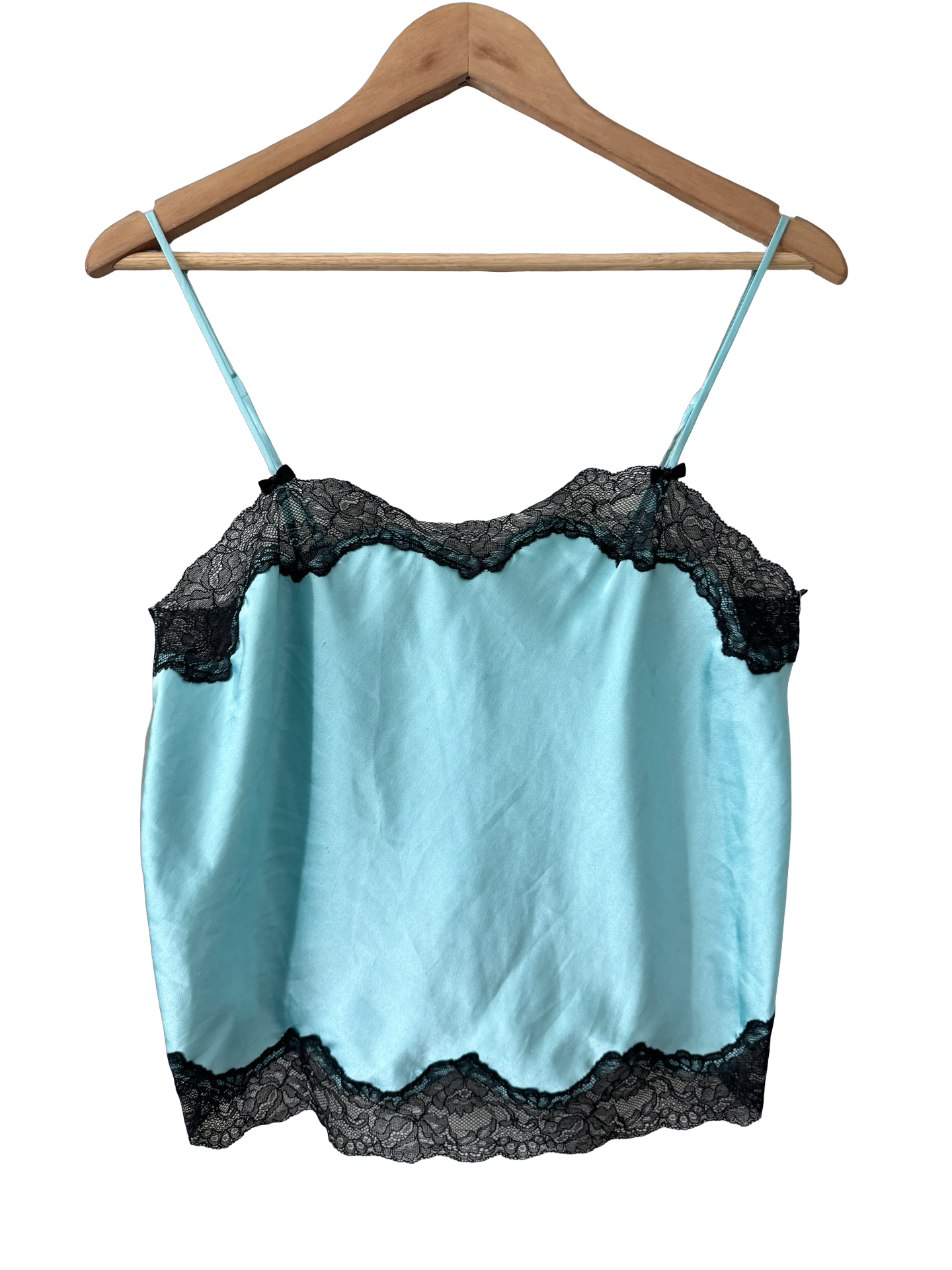 Vintage Y2K Aqua Lace Dainty Cami (S/M)