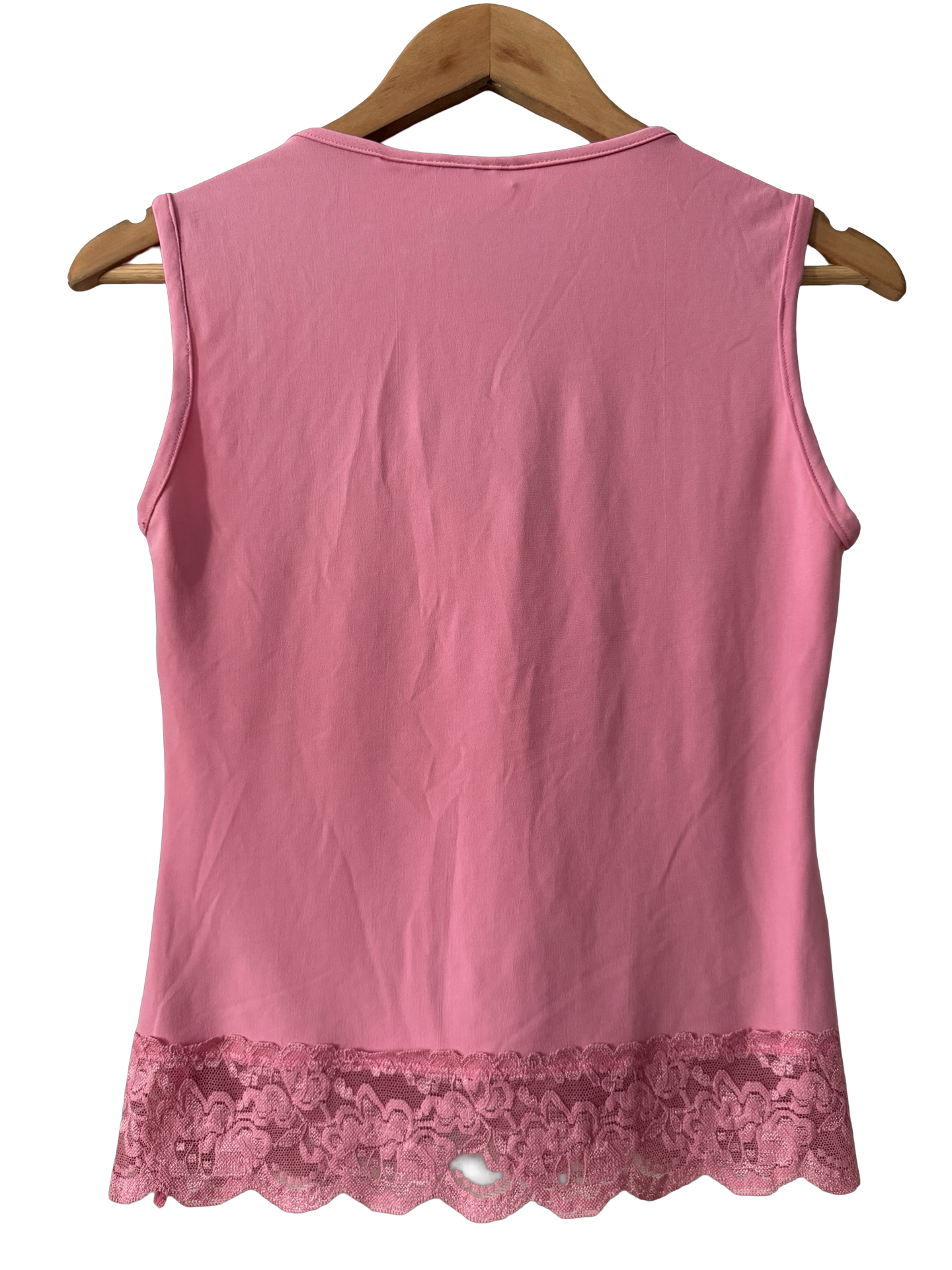 Vintage Y2K Pink Sugar Lace Trim Camisole (S/M)