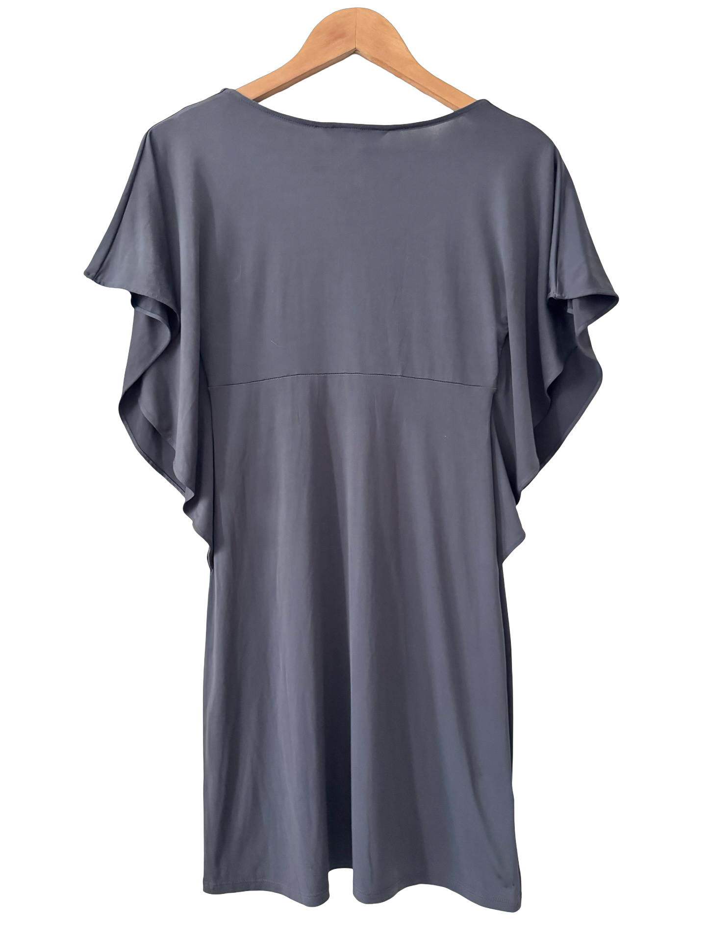 Vintage Y2K Slate Twist Flutter Sleeve Dress (S)