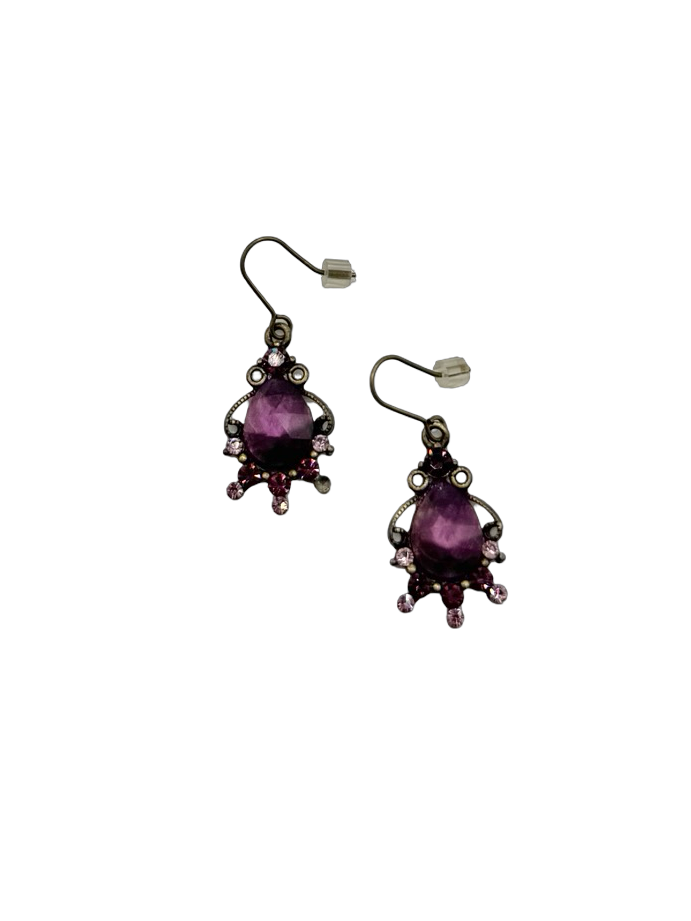 Vintage Plum Fairy Drop Earrings