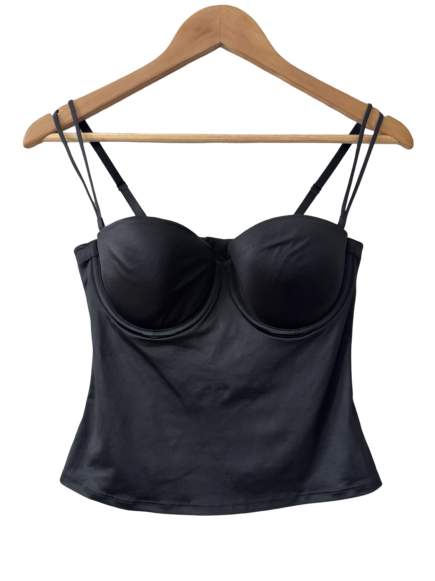 Y2K Black Satin Bustier Tank (S/M)