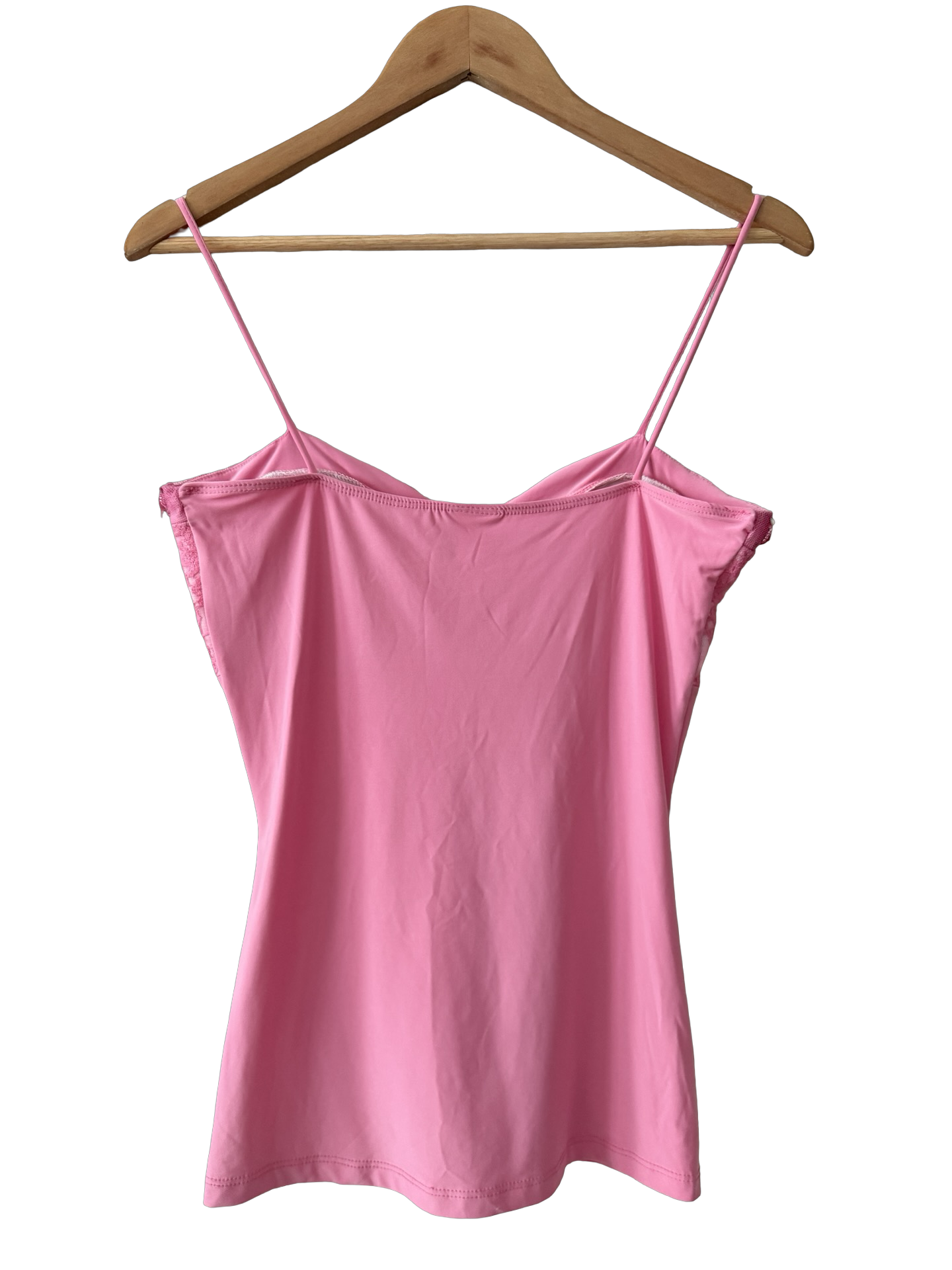 Vintage Y2K Pink Beaded Lace Bustier Cami (M)