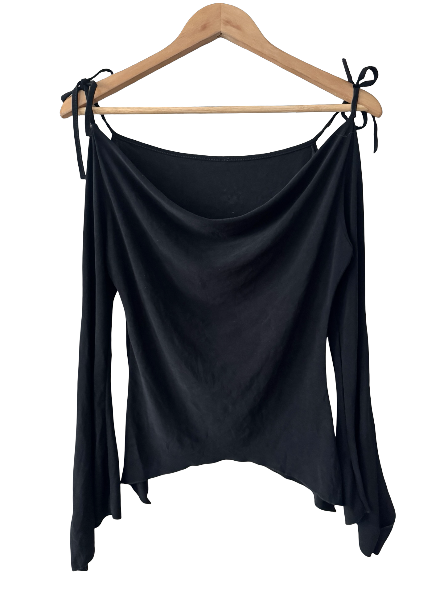 Vintage Y2K Midnight Tie Cowl Top (M)