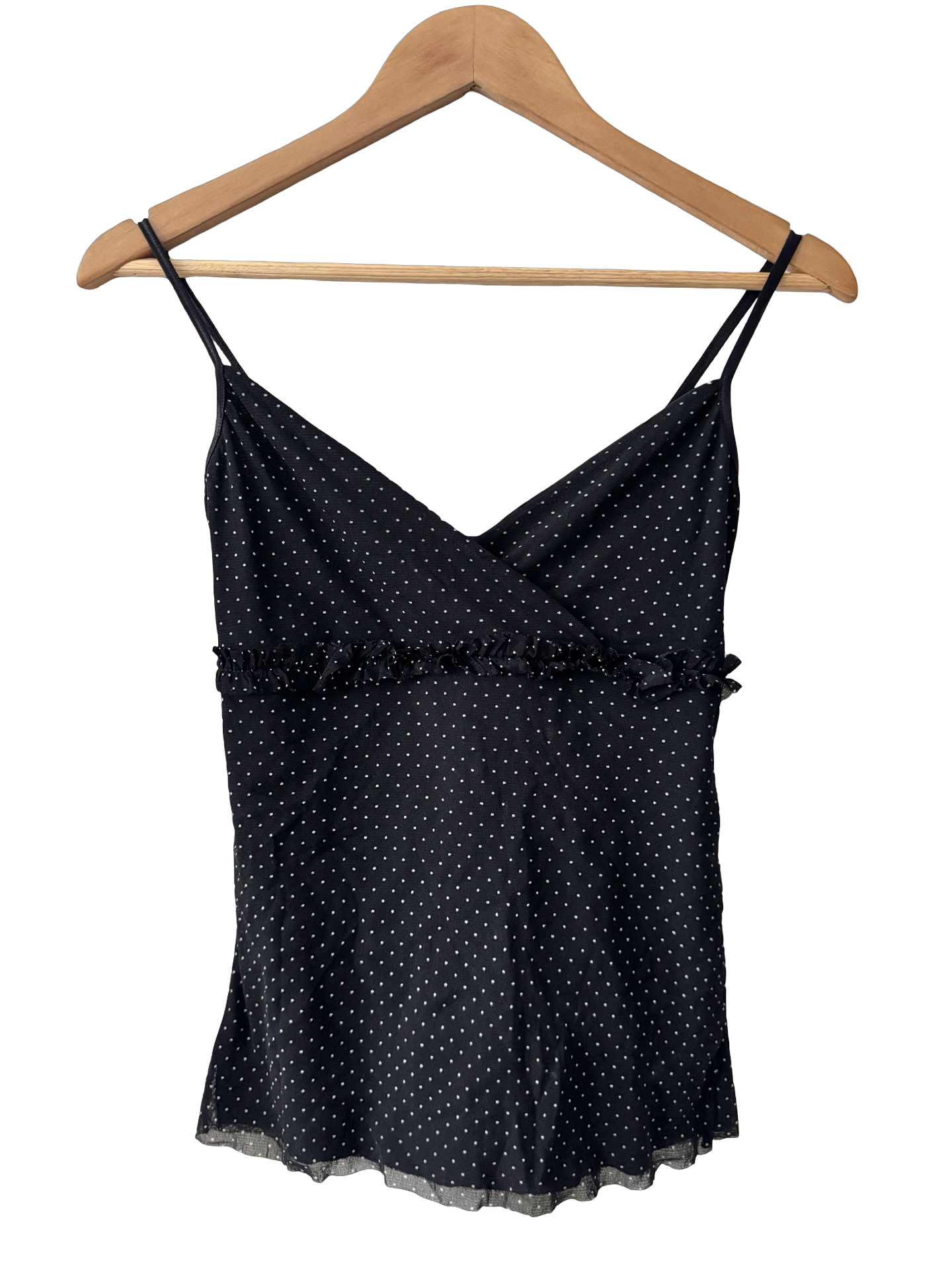Vintage 90s French Midnight Polka Dot Cami (S)
