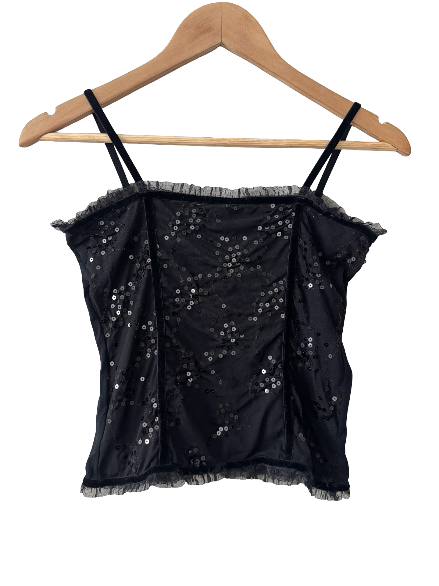 Vintage 90s De Quiero Beaded Tulle Top (S)