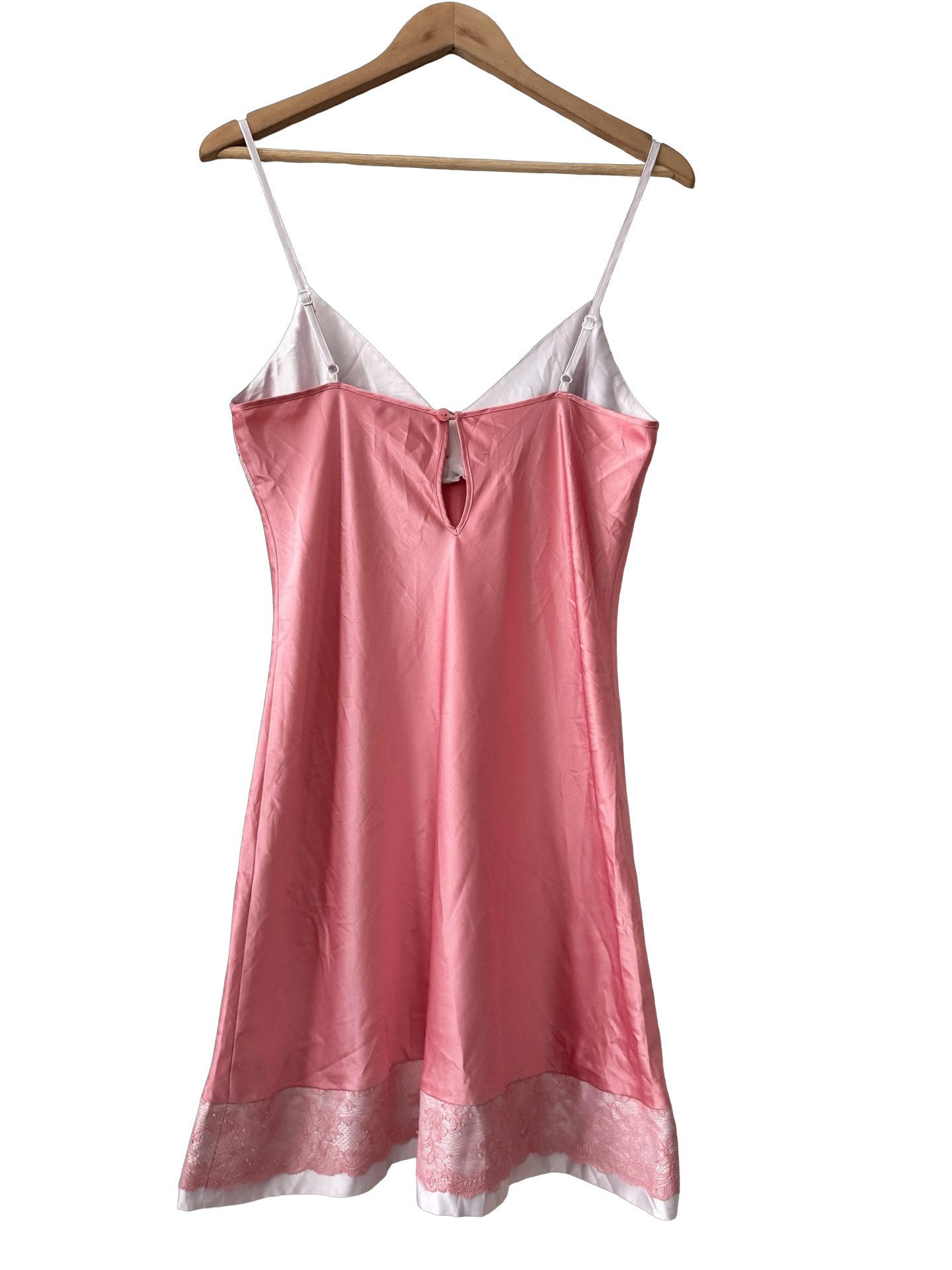 Vintage Y2K Pink Sugar Lace Slip Dress (M)