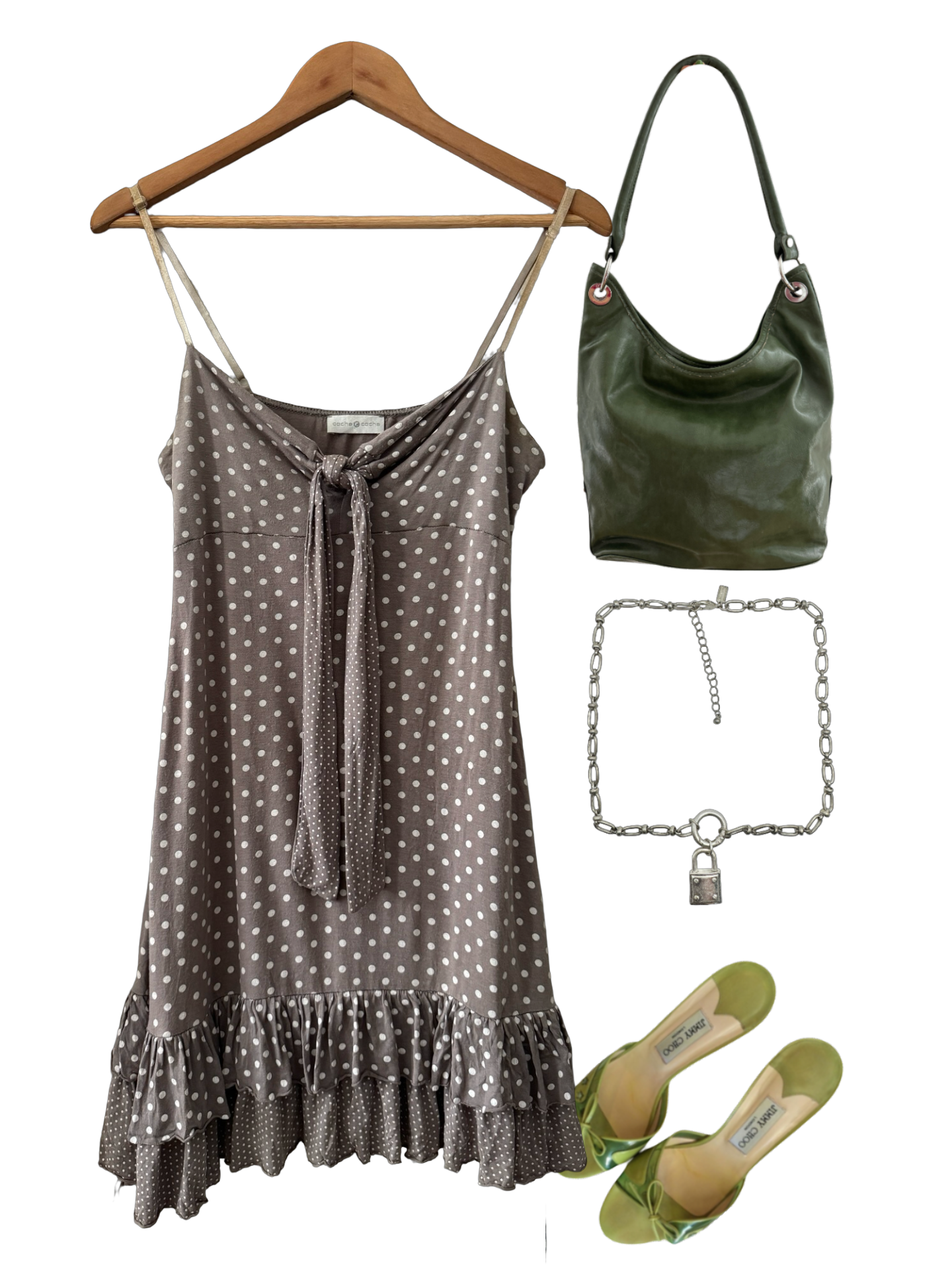 Vintage Y2K French Cache Cache Café au Lait Mini Dress (M)