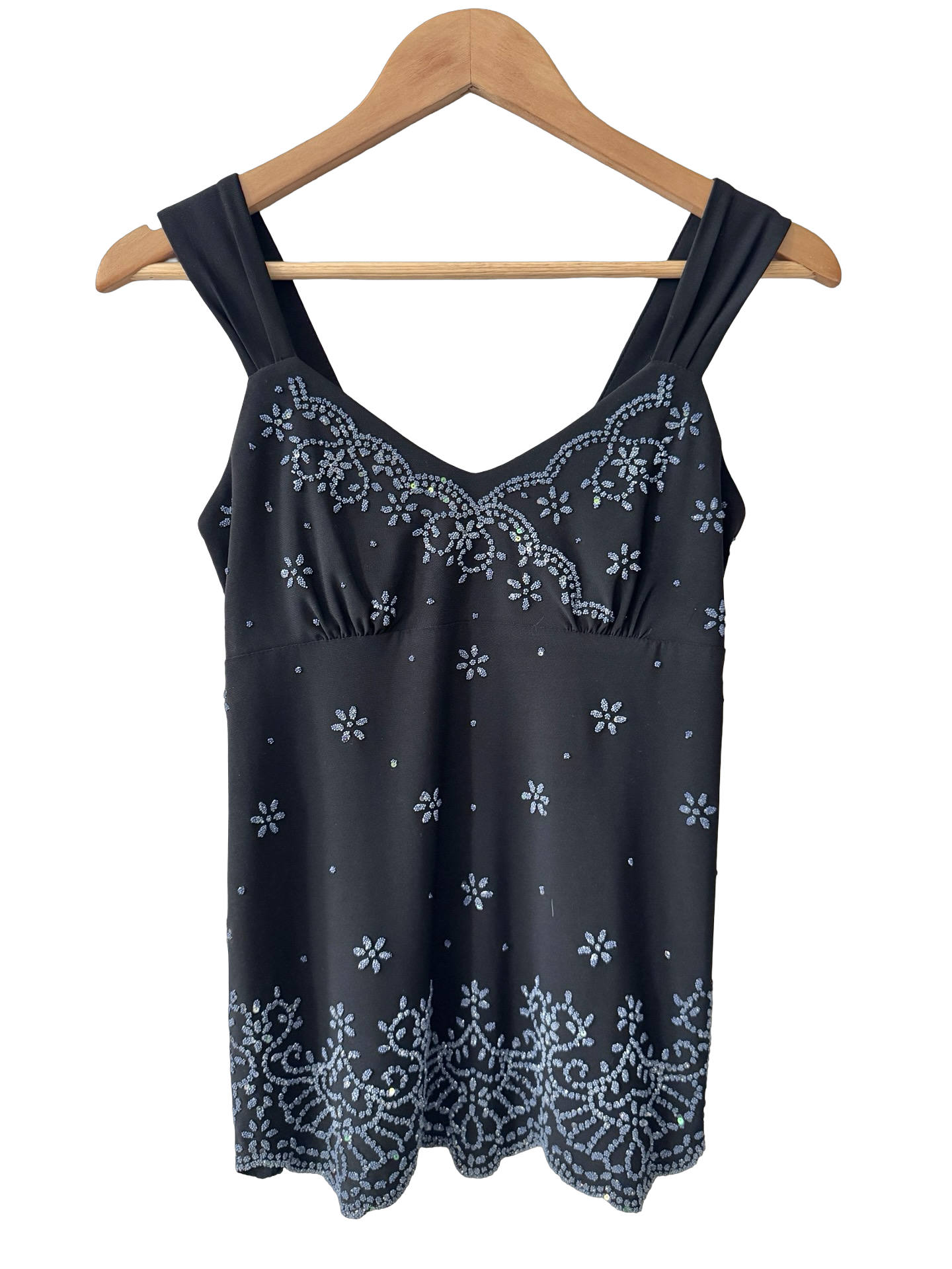 Vintage Y2K Starlight Beaded Cami Top (S)
