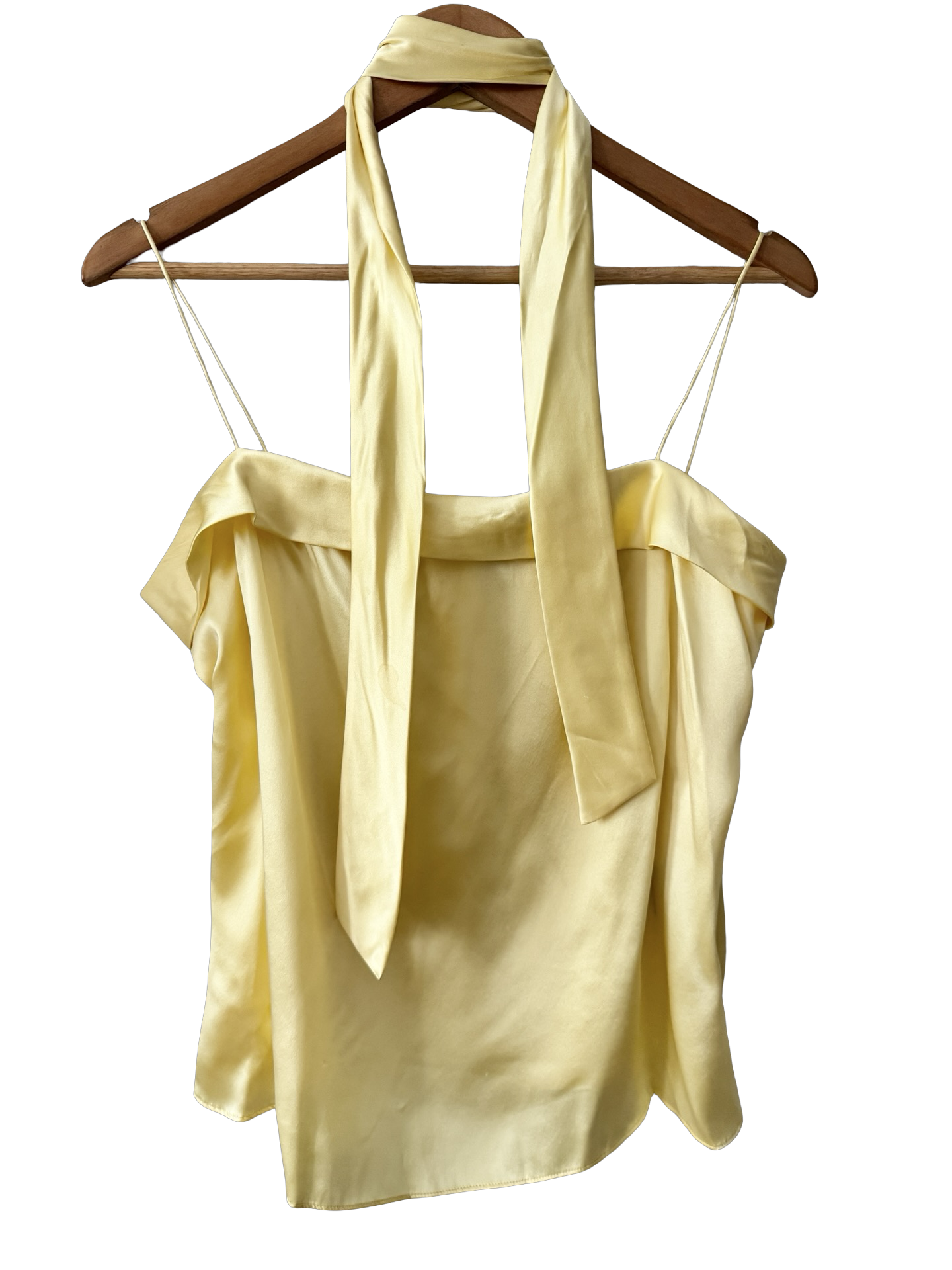 Vintage Y2K Lemon Drop Silk Scarf Top (L)