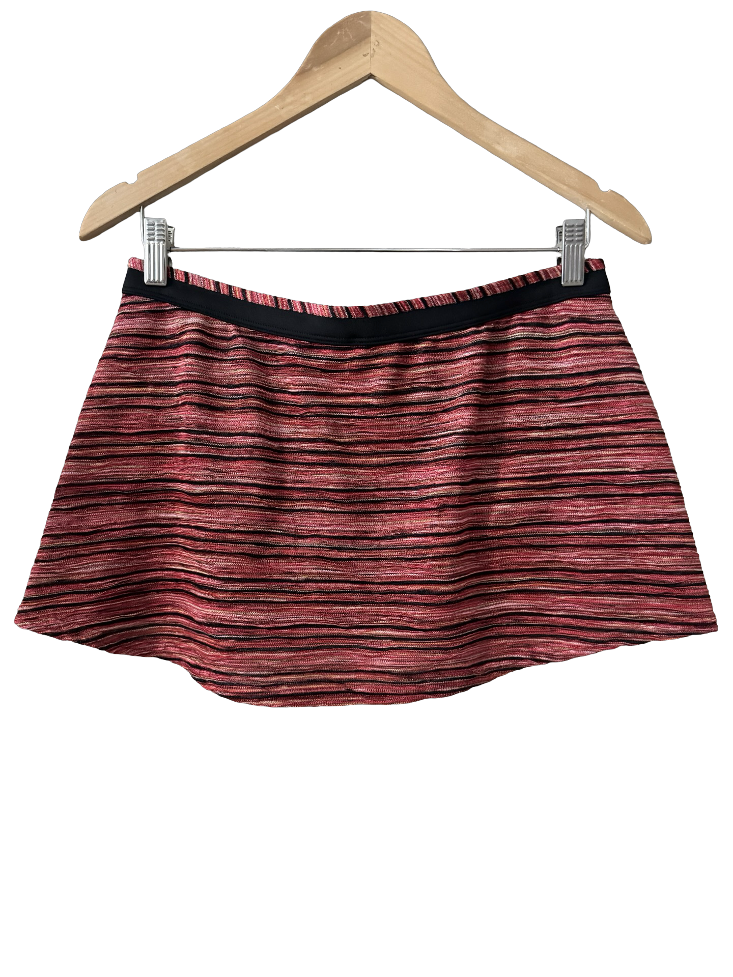 Vintage Y2K Raspberry Static Striped Mini Skirt (S/M)