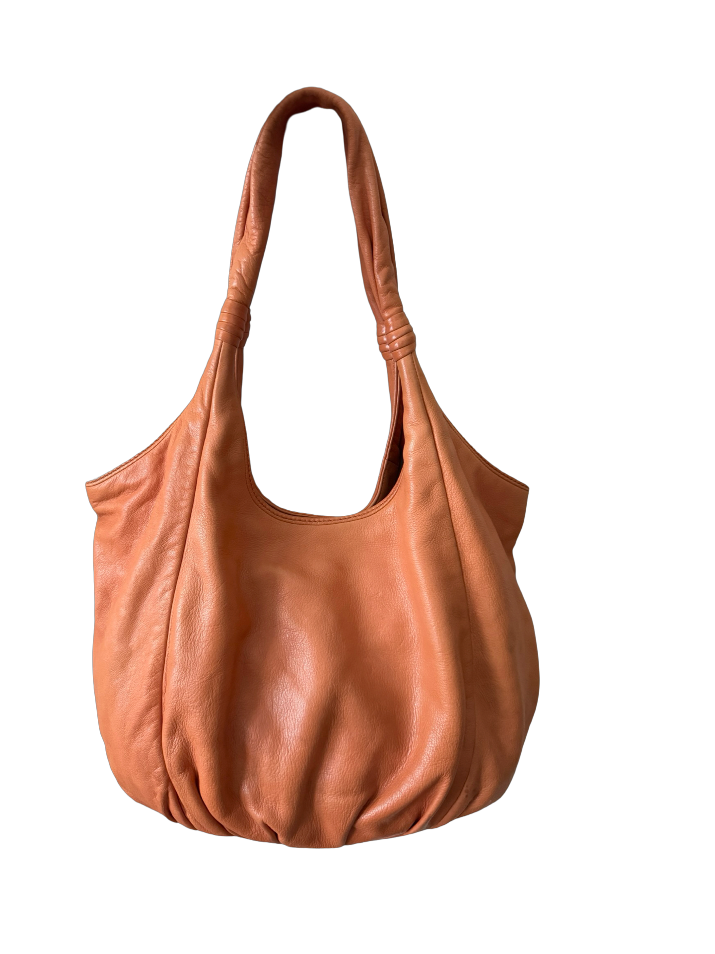 Vintage Y2K Elliott Lucca Apricot Leather Cloud Tote
