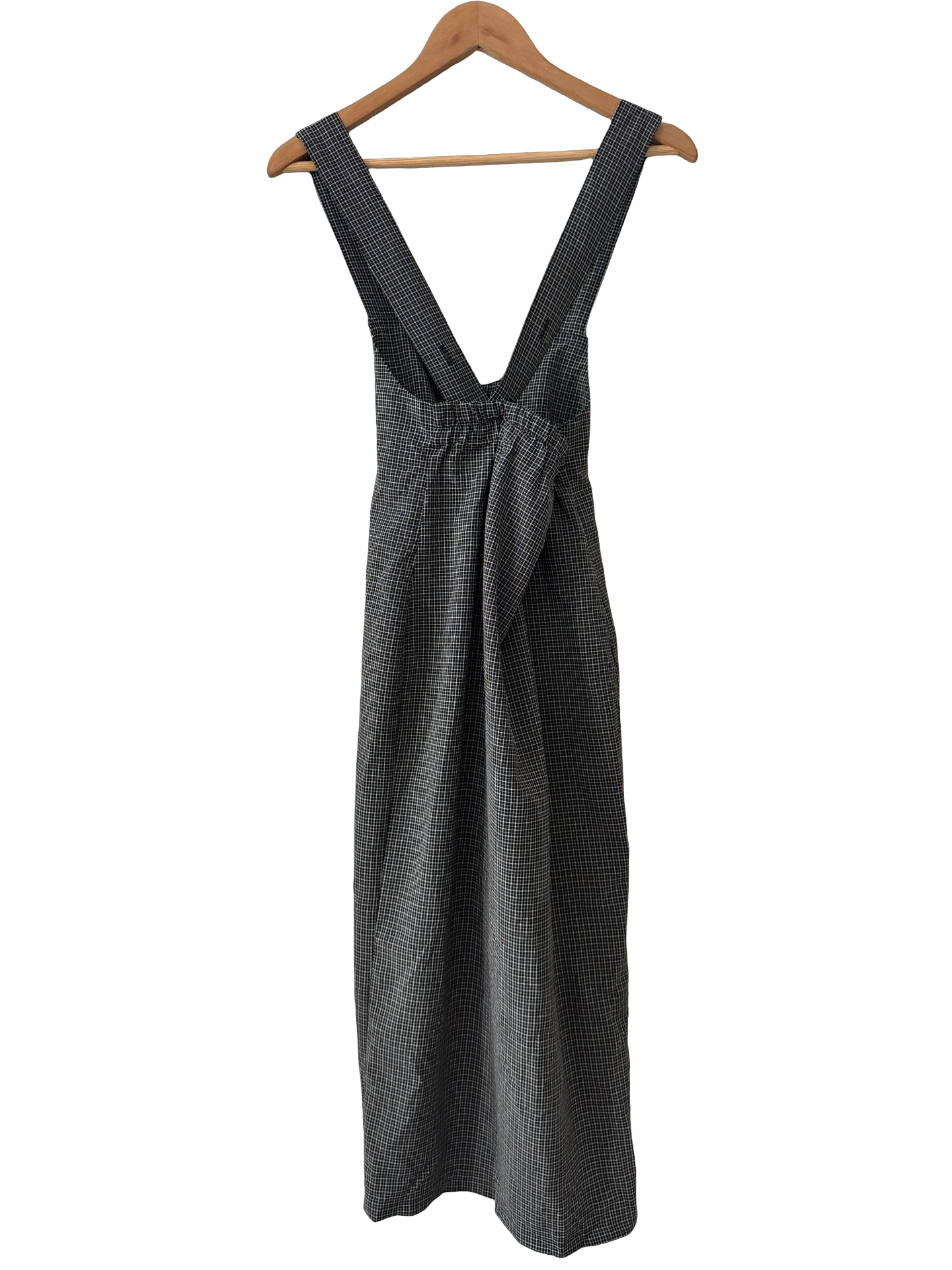 Vintage 90s Indie Overall Check Midi Dress (S)