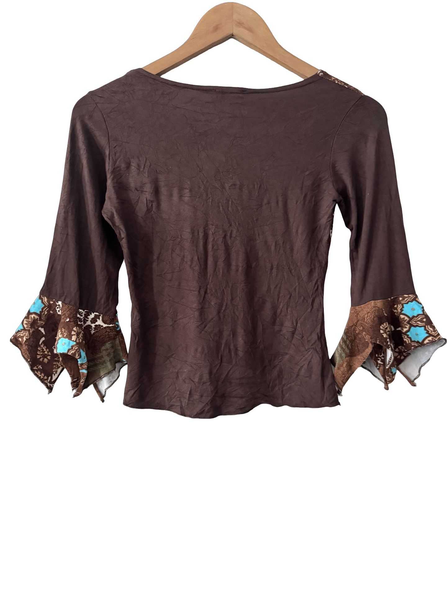 Vintage 90s Parisian Turquoise Rodeo Bell Top (S/M)