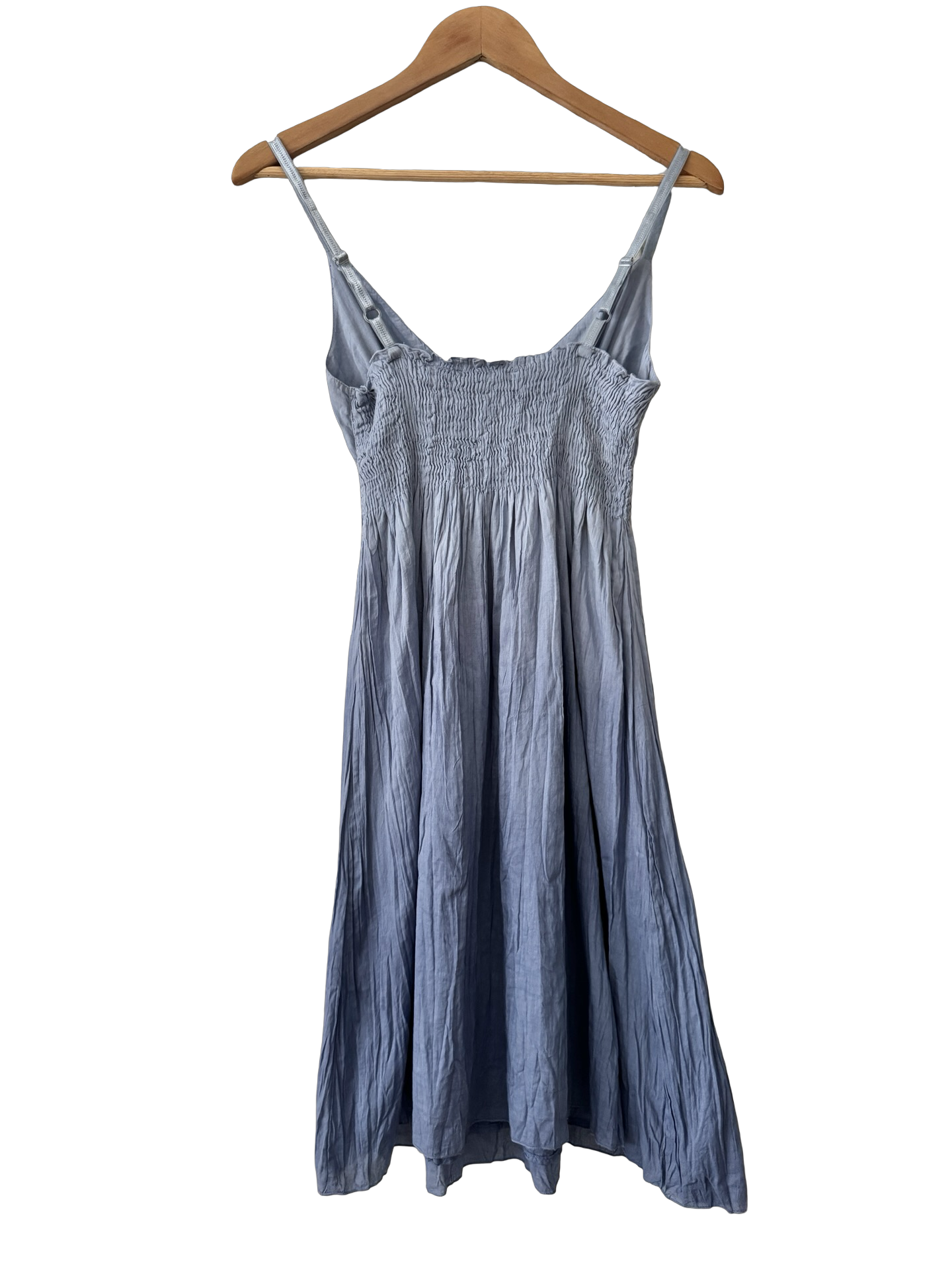Vintage 90s Dusty Blue Smocked Dress (S)