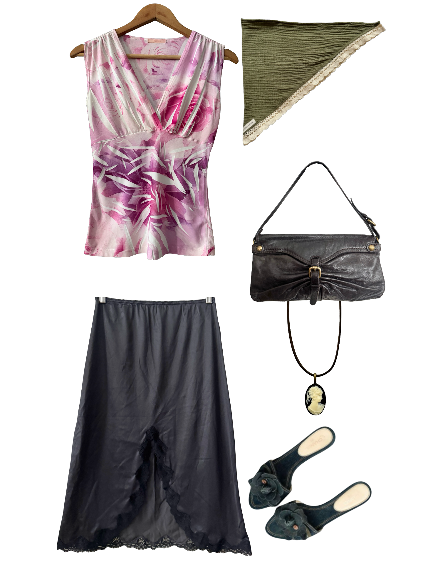 Vintage 90s Pink Mirage Plunge Top (Small/Medium)