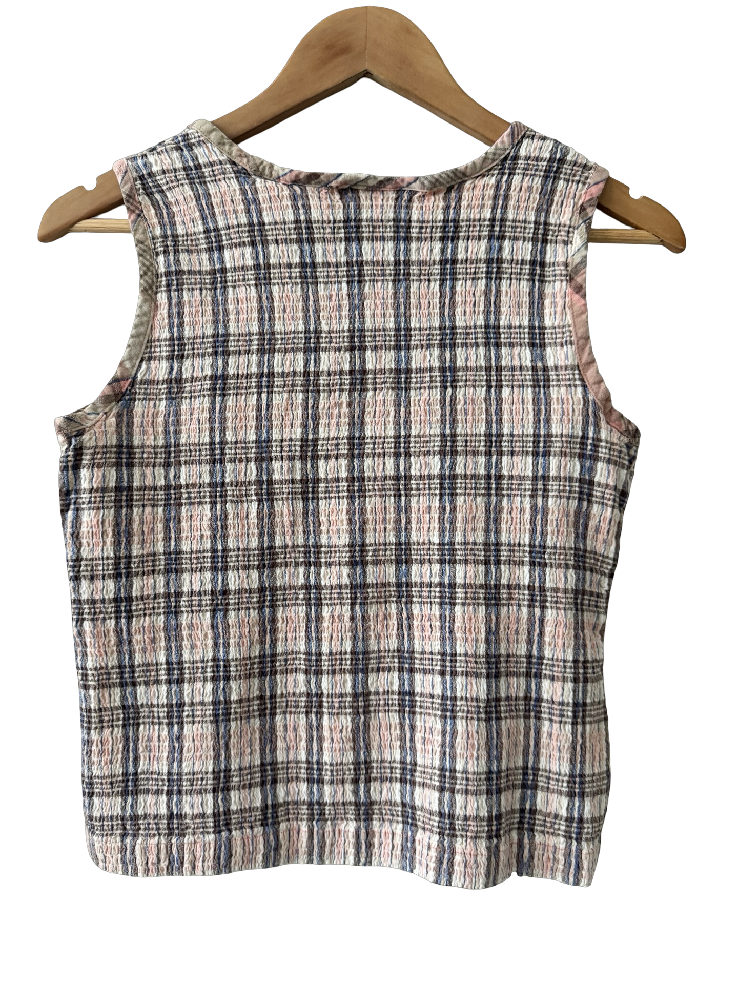 Vintage 90s Lemongrass Plaid Top (M)