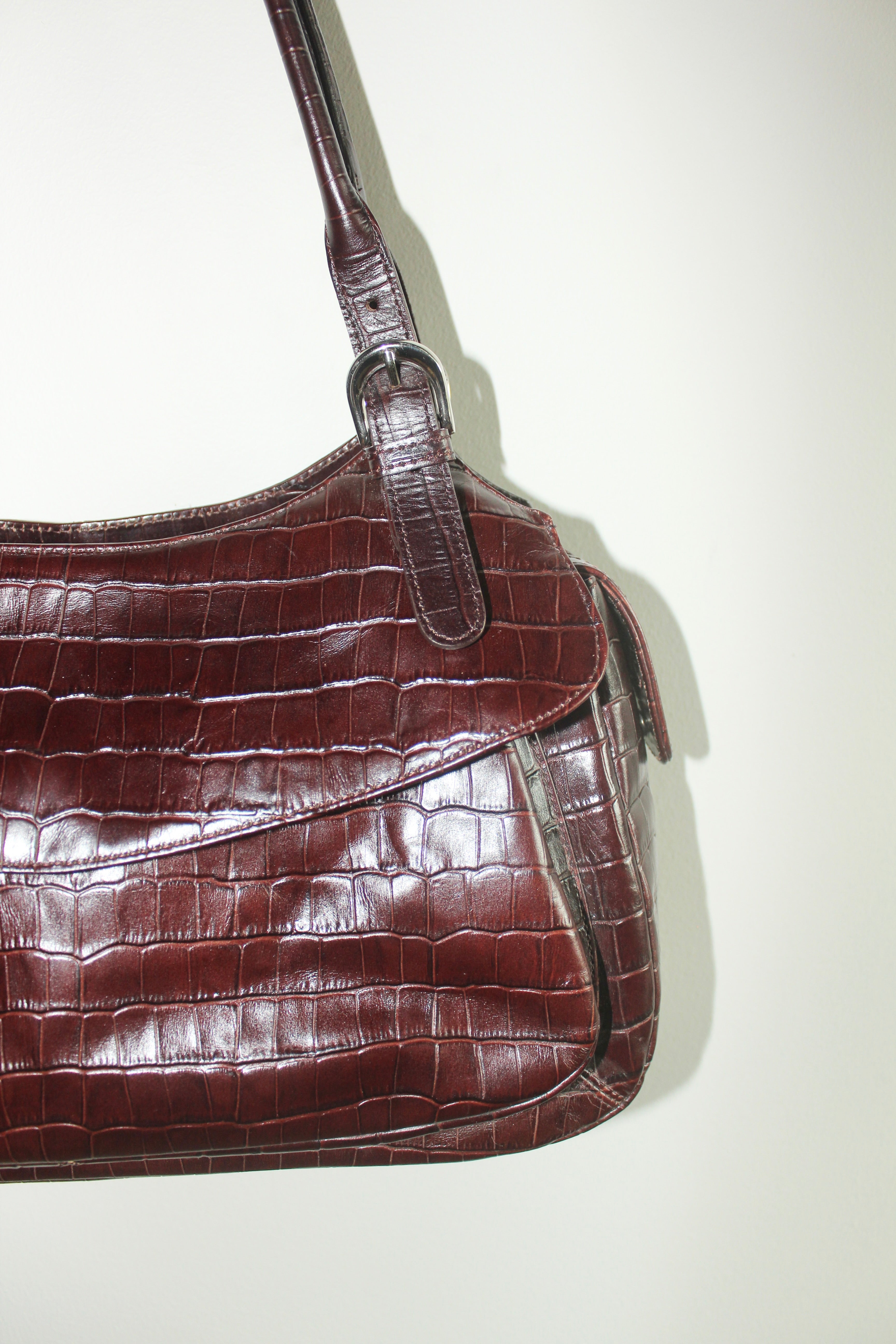 Vintage Leather Chocolate Textured Purse