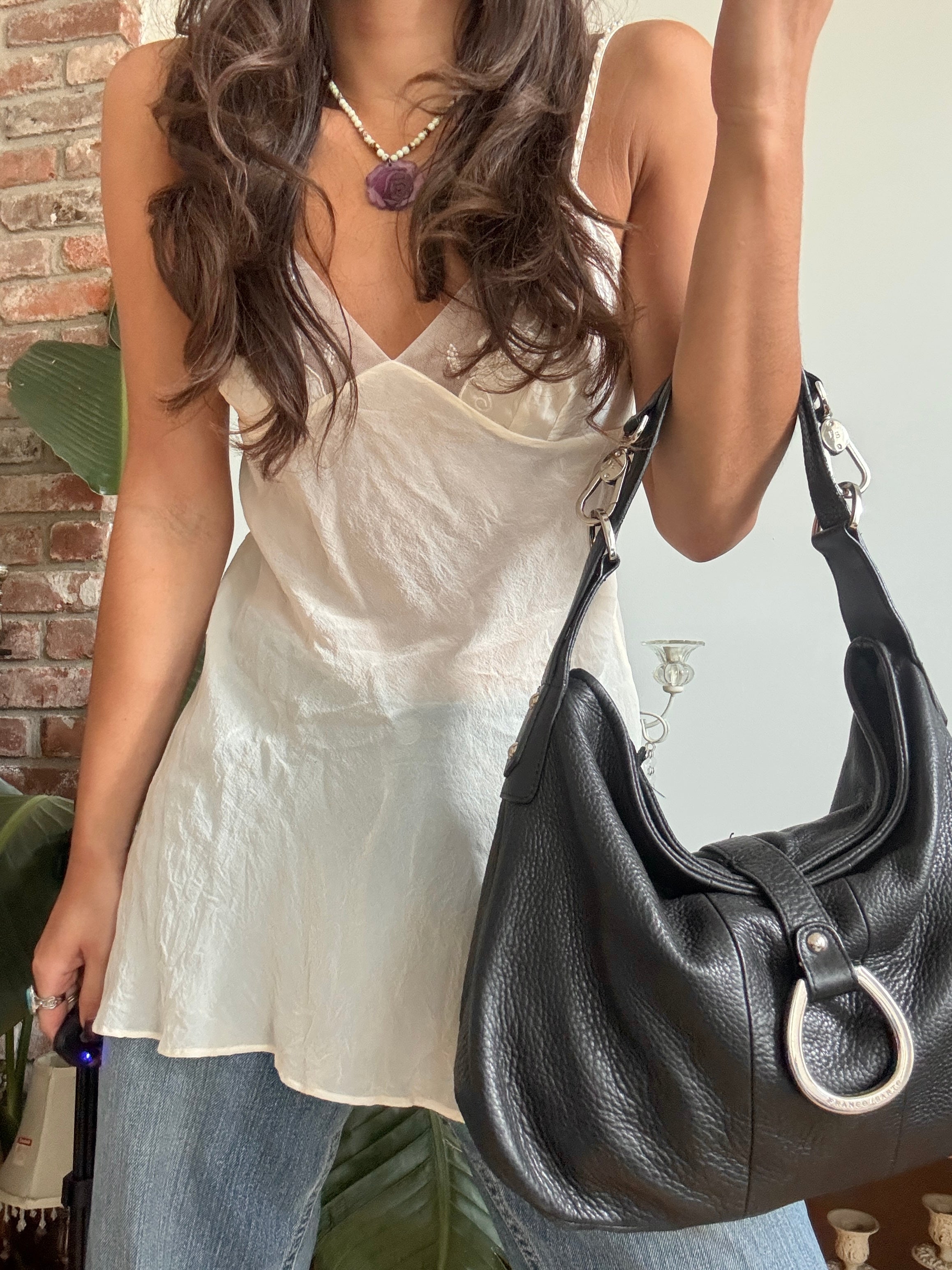 Vintage 90s Silver Lining Leather Purse