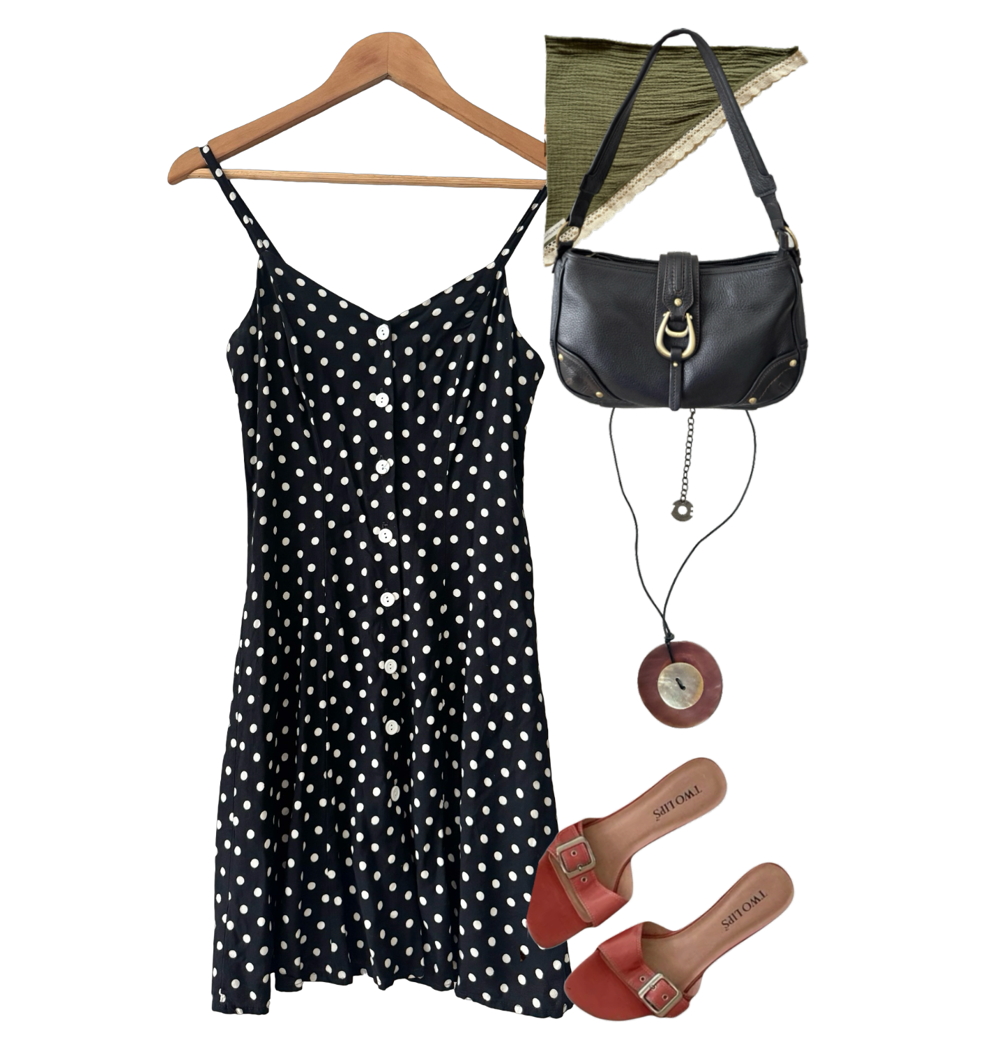 Vintage 90s Moda International Doted Mini Dress (S)