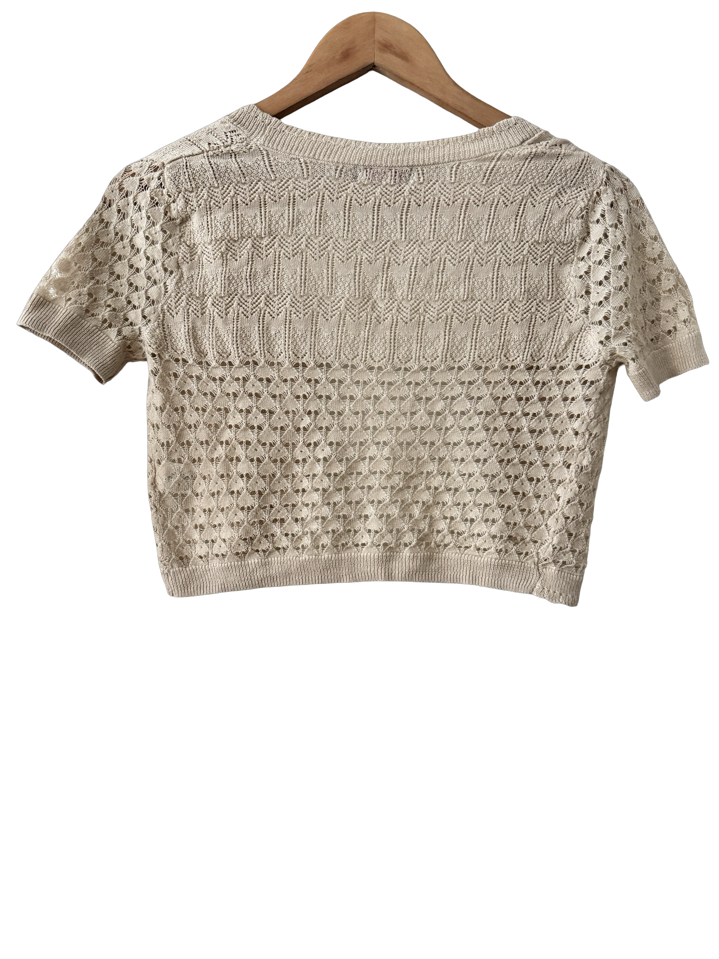 Vintage 90s Oatmeal Pointelle Bolero (S/M)