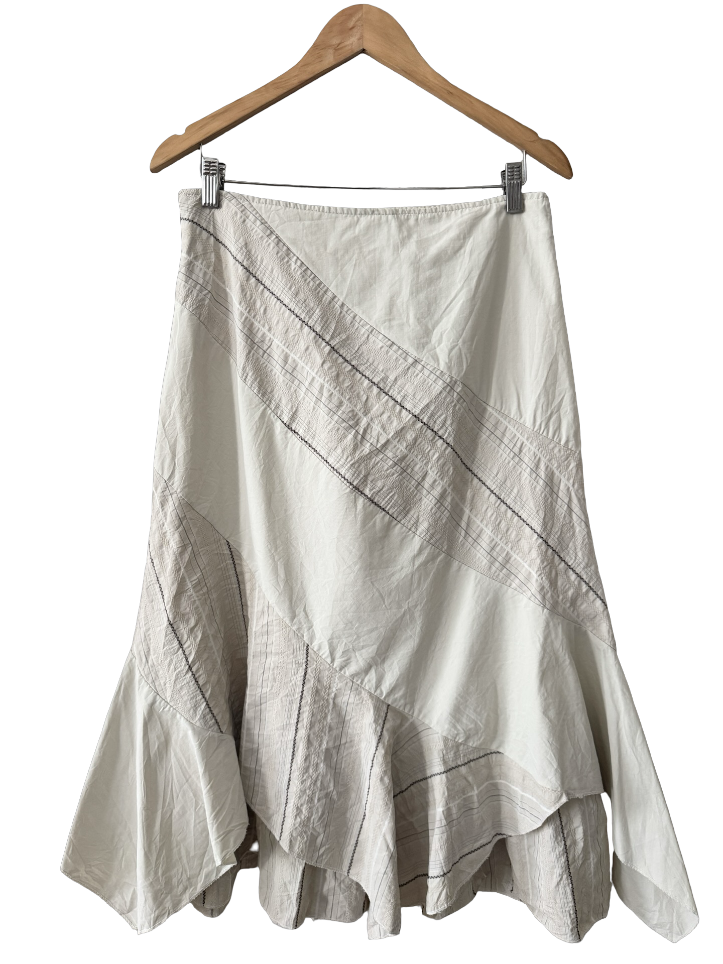 Vintage Y2K Parisian Moon Milk Asymmetrical Midi Skirt (M)