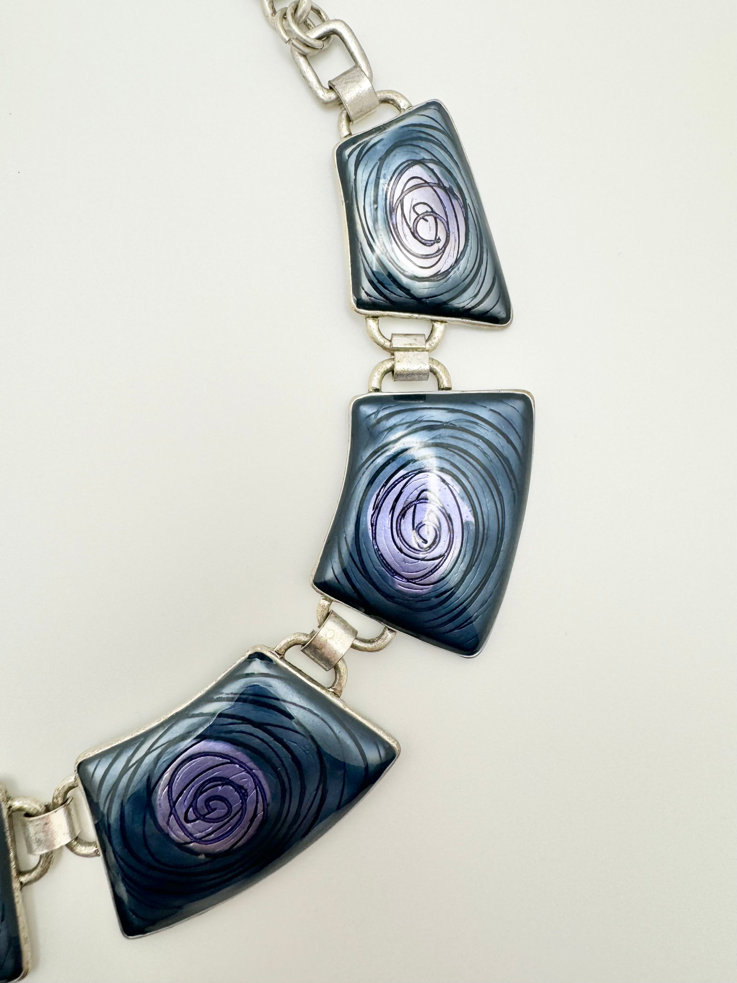 Abstract Swirl Statement Necklace