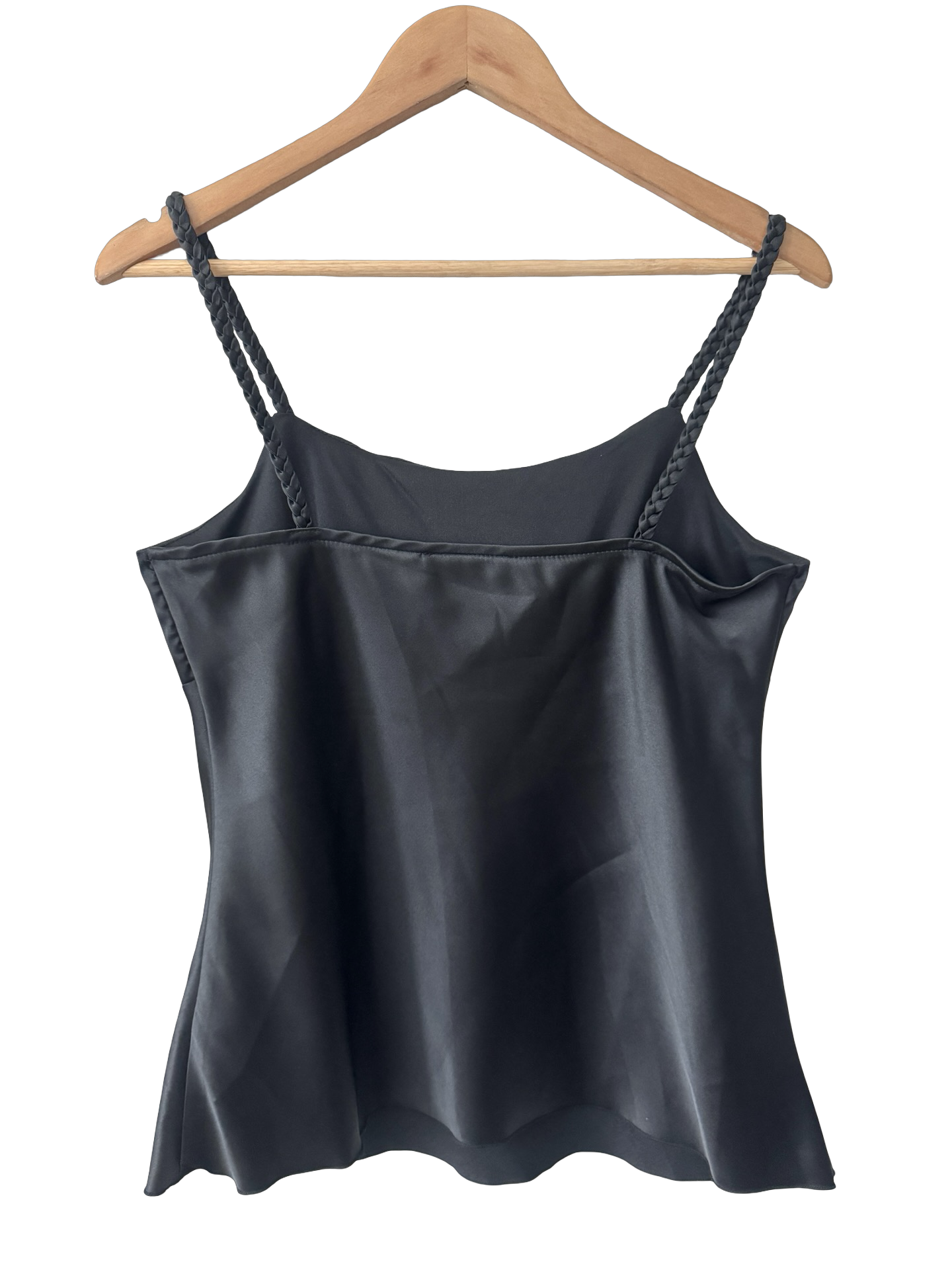 Vintage Y2K Midnight Braided Satin Camisole (M)