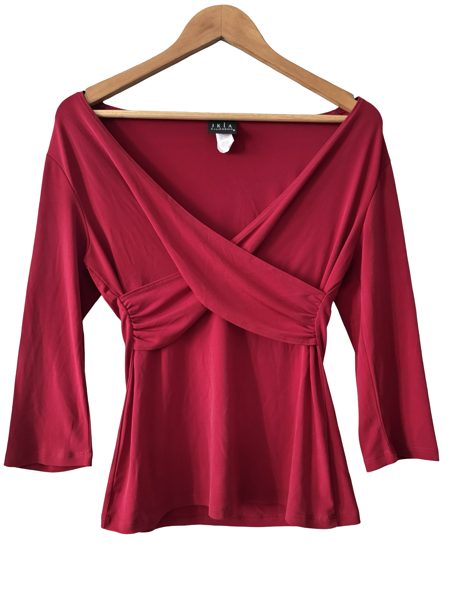 Vintage 90s Cherry Kiss Crossover Long Sleeve Top (M)