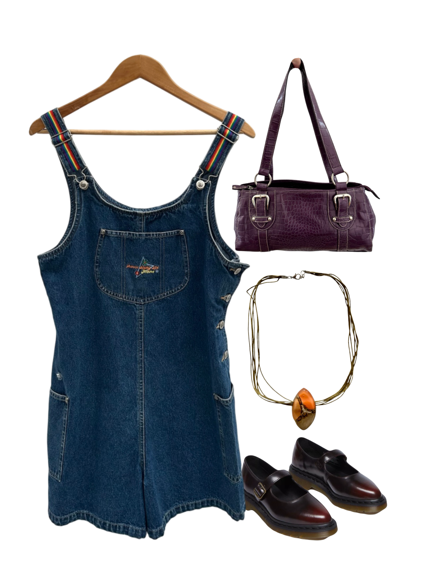 Vintage 90s Route 66 Denim Overalls (M)