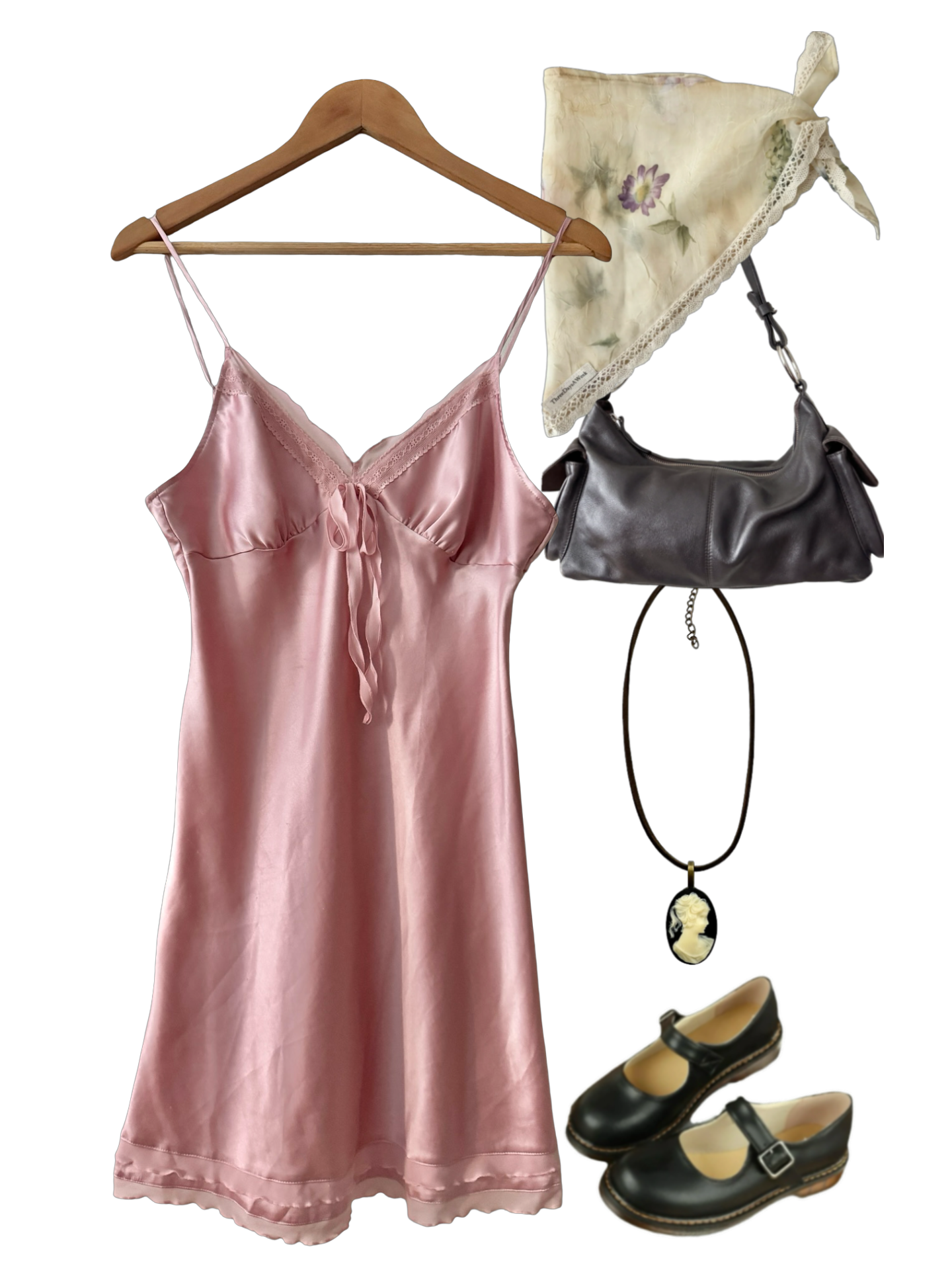 Vintage Y2K Pink Champagne Slip Mini Dress (S)