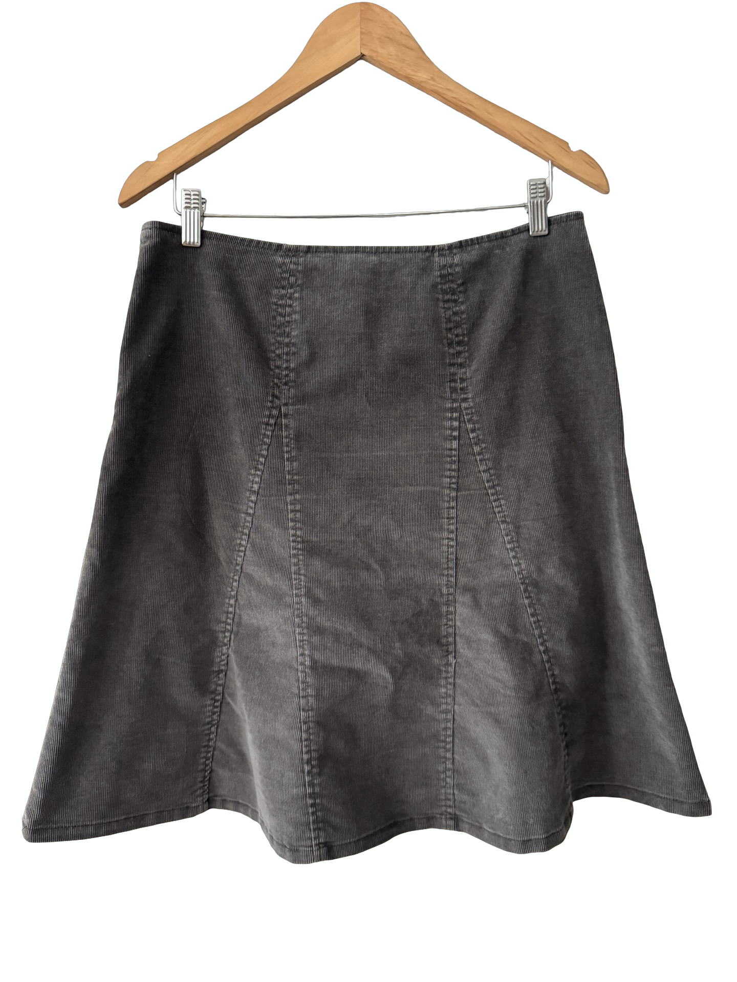 Vintage Y2K Gap Charcoal Corduroy A-Line Mini Skirt (M)