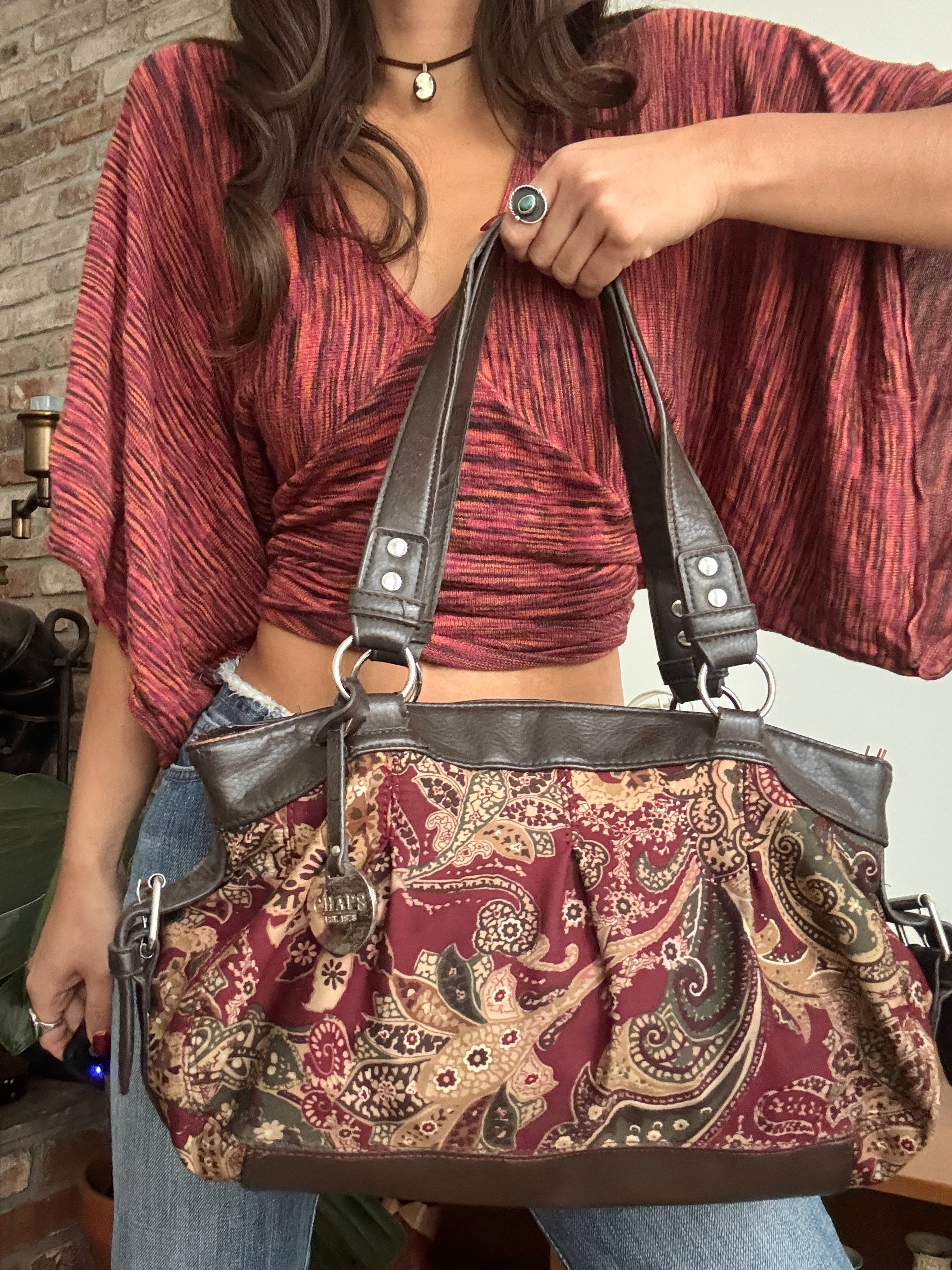 Vintage Y2K Chaps Paisley Carryall