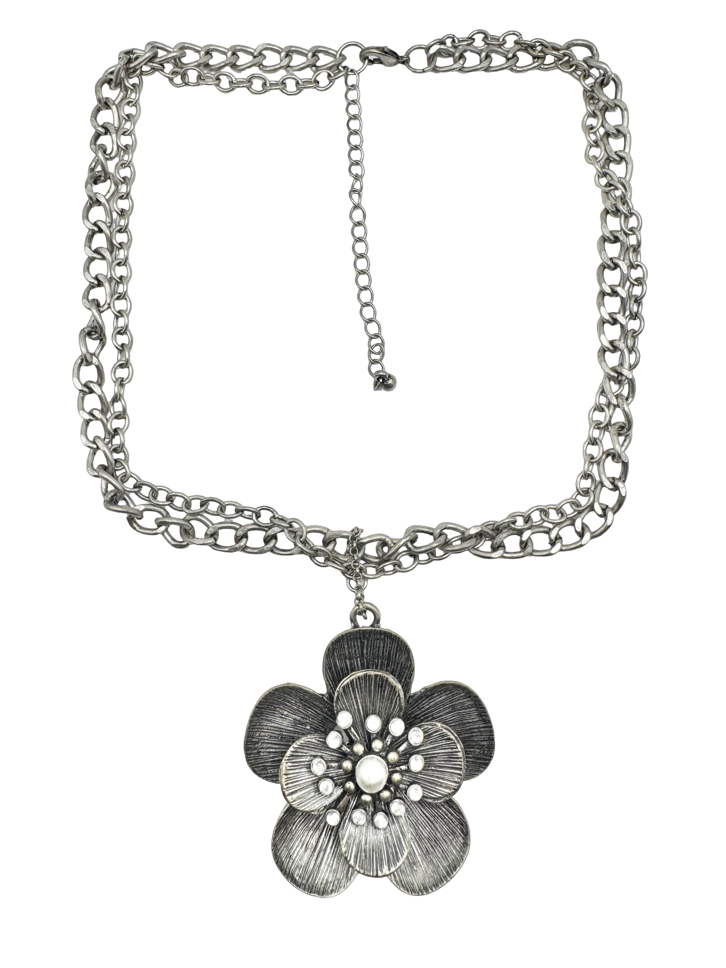 Vintage Y2K Midnight Bloom Statement Necklace