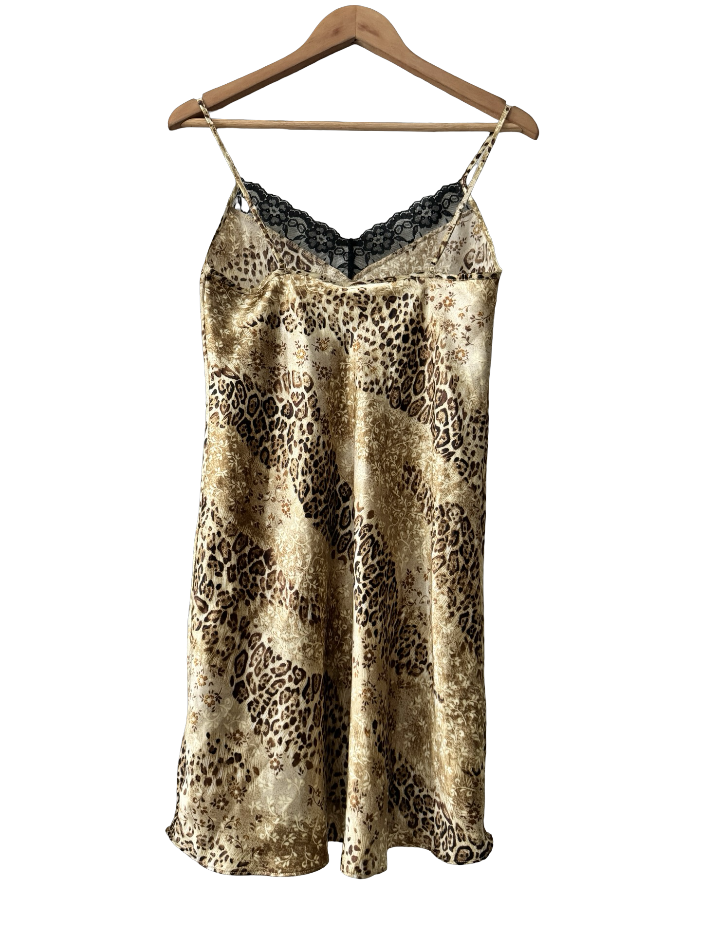 Vintage 90s Golden Leopard Lace Slip (M)