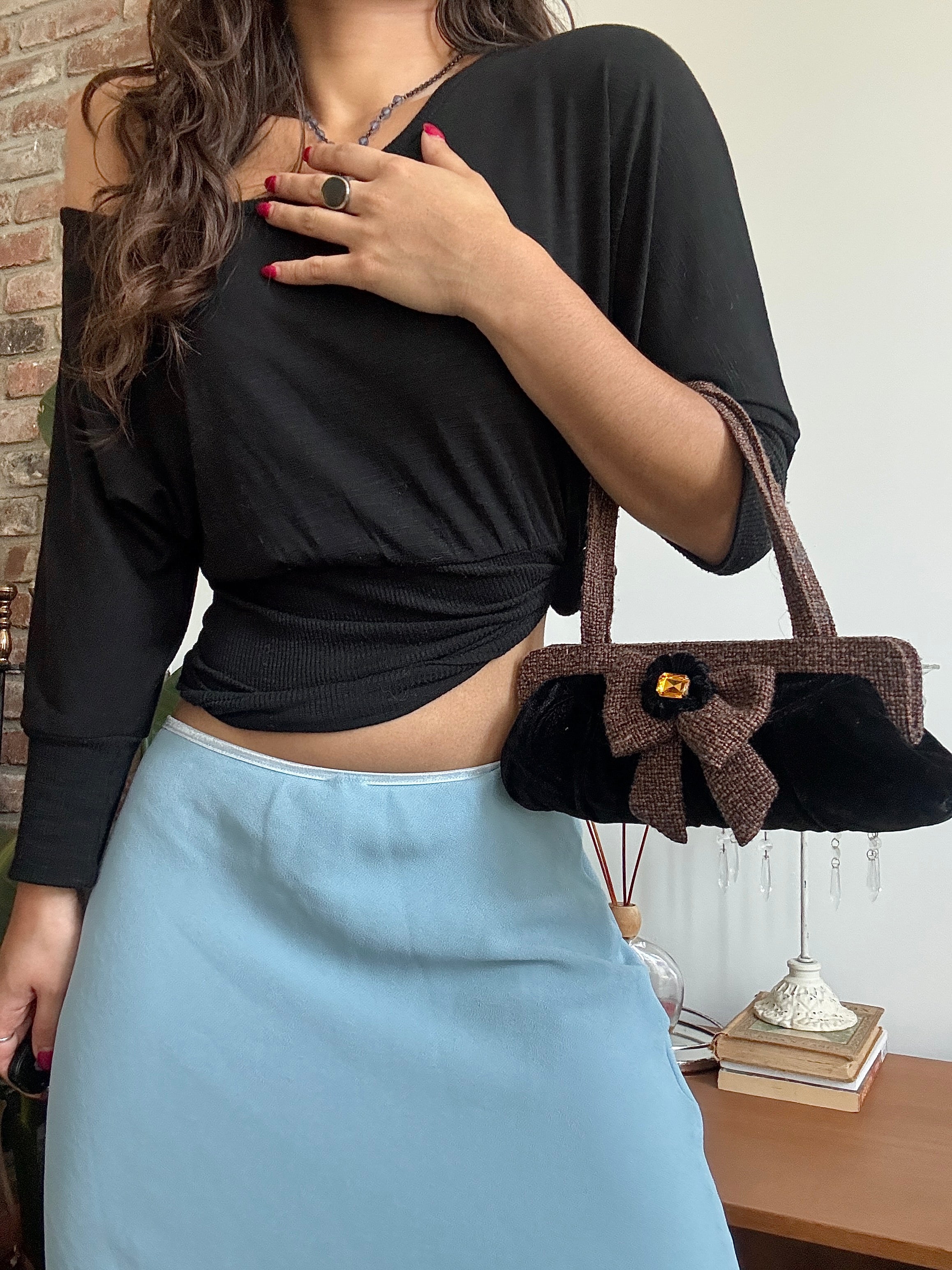 Vintage Y2K Coquette Bow Jewel Handbag