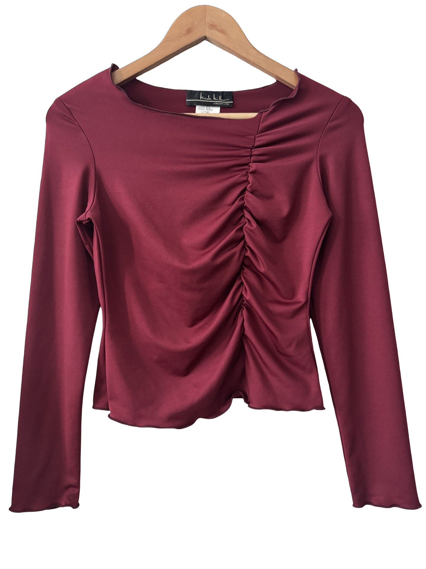 Vintage Y2K Nicole Miller Burgundy Ruched Top (S/M)