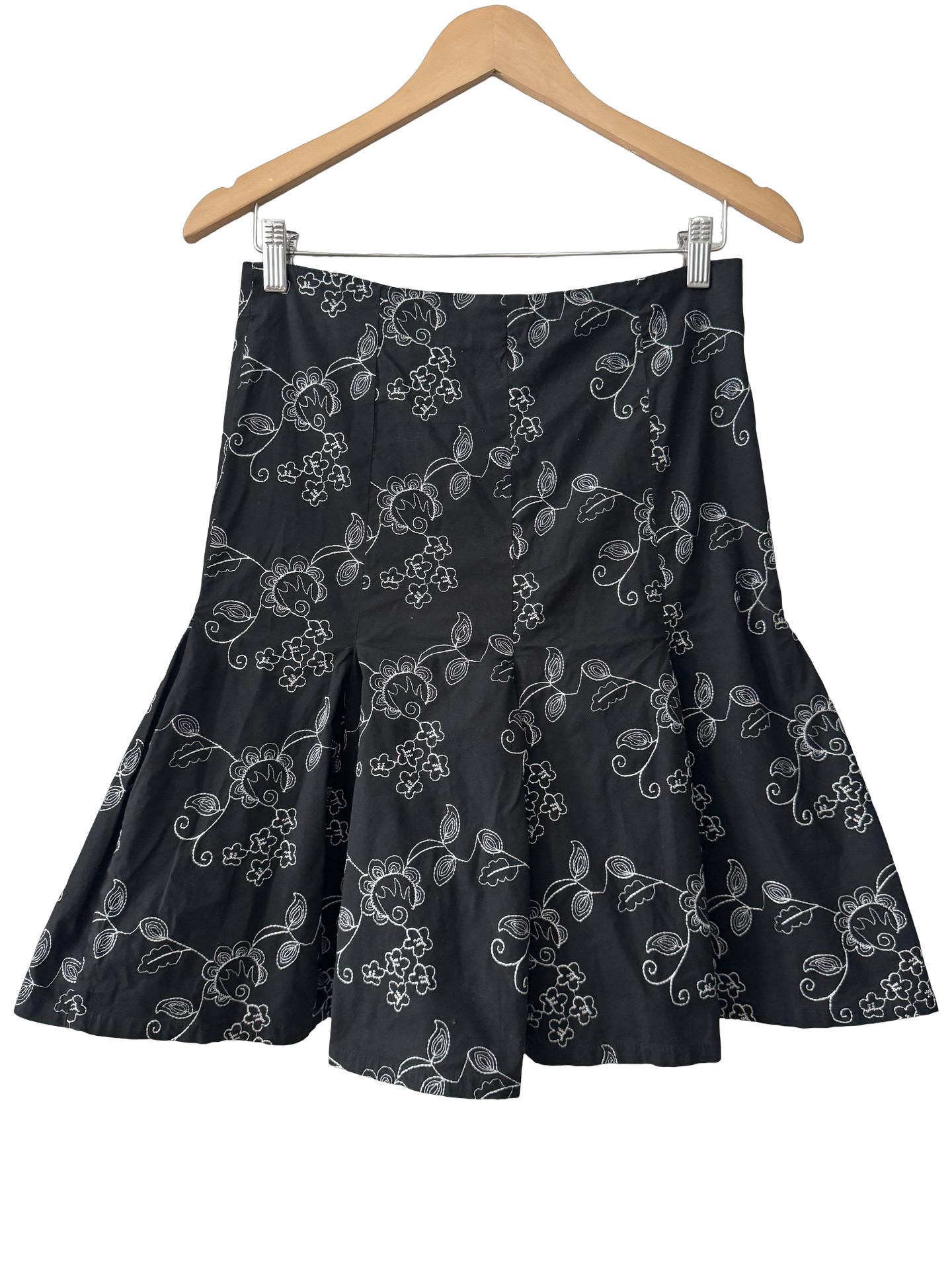 Vintage 90s Silver Vine Flared Midi Skirt (Small/Medium)