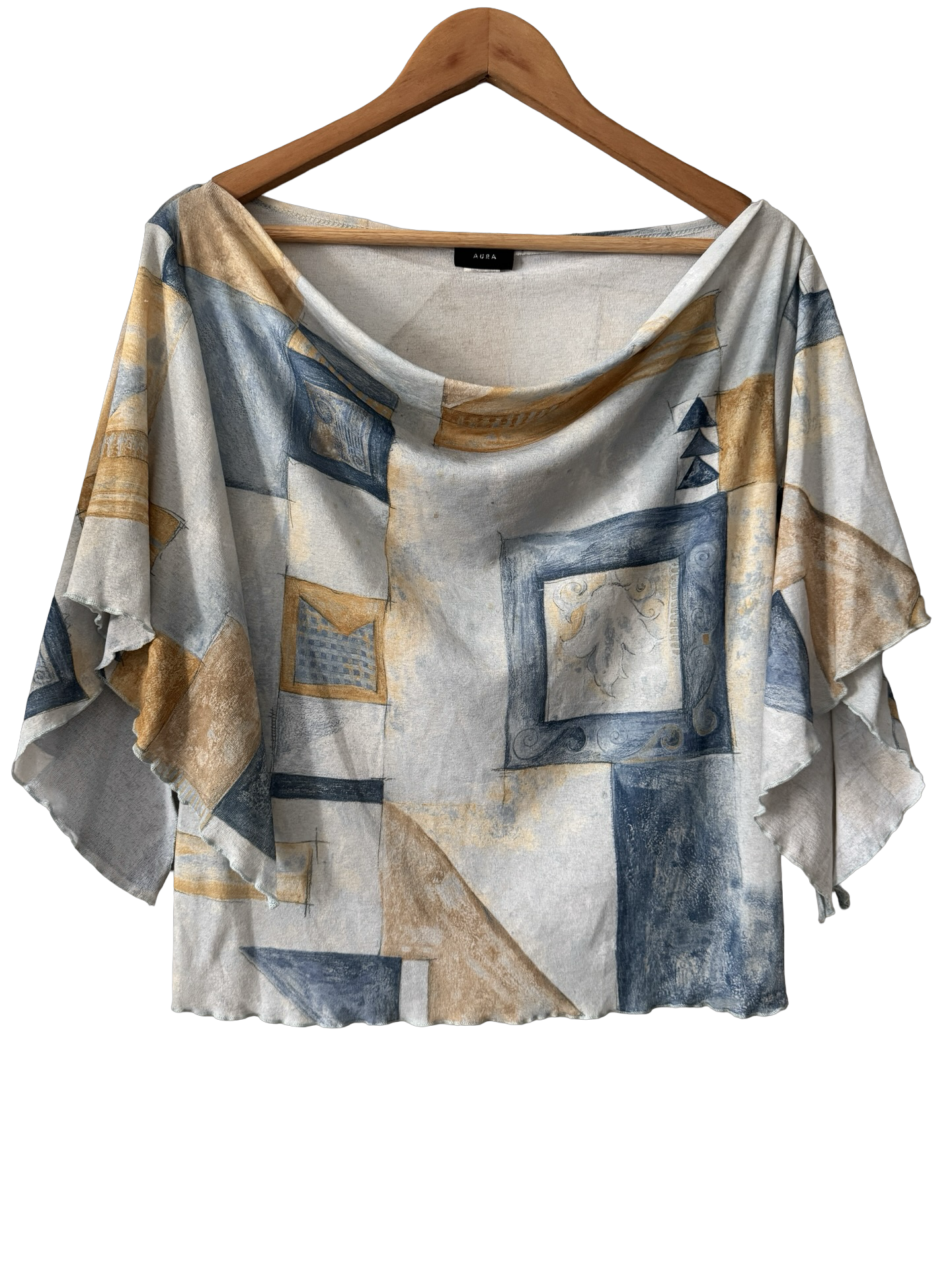 Vintage 90s Dreamy Mosaic Cowl Top (XL)