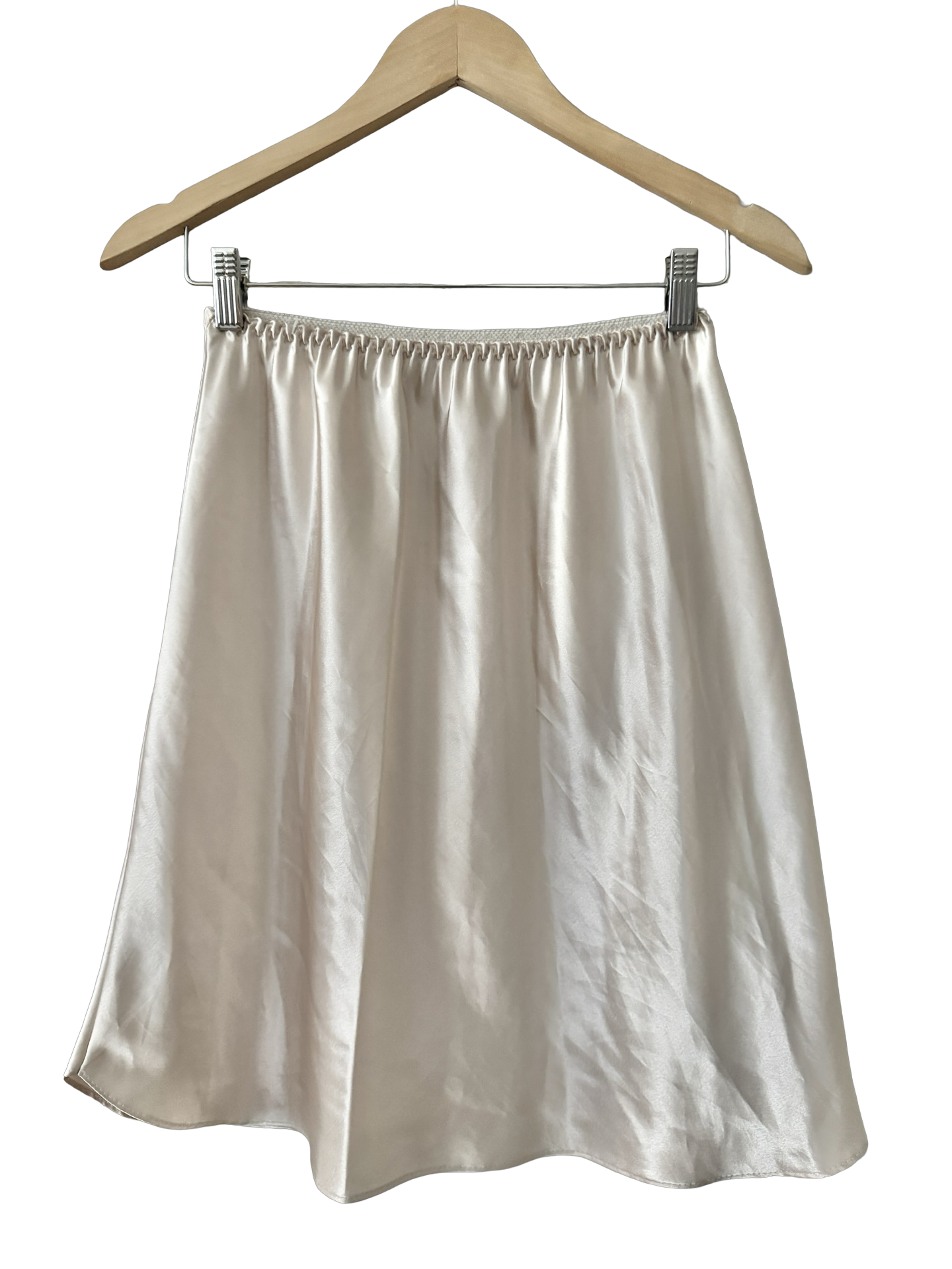 Vintage 60s Champagne Satin Ballet Midi Skirt (S/M)