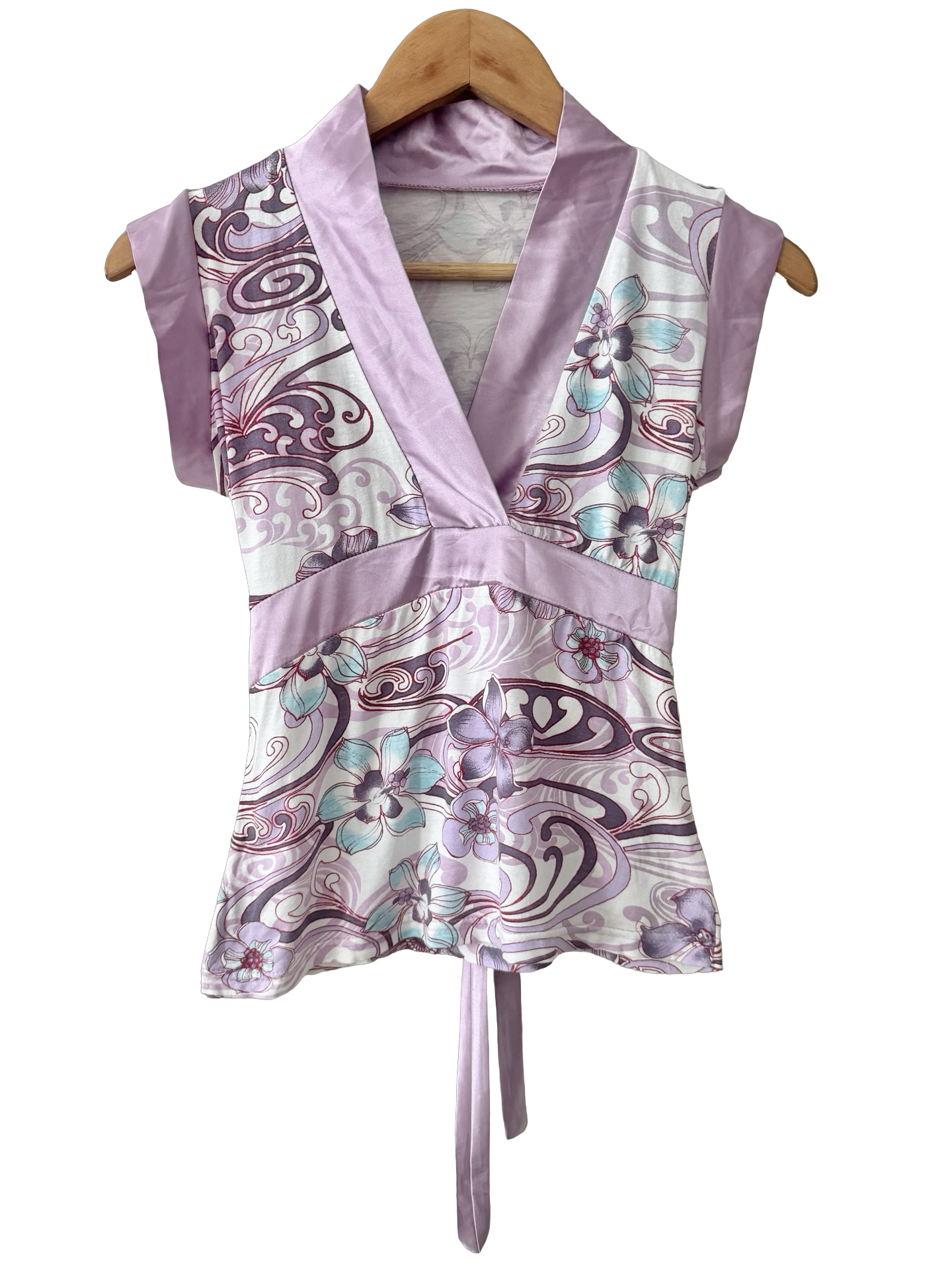 Vintage Y2K Lavender Daydream Tie-Back Top (S)