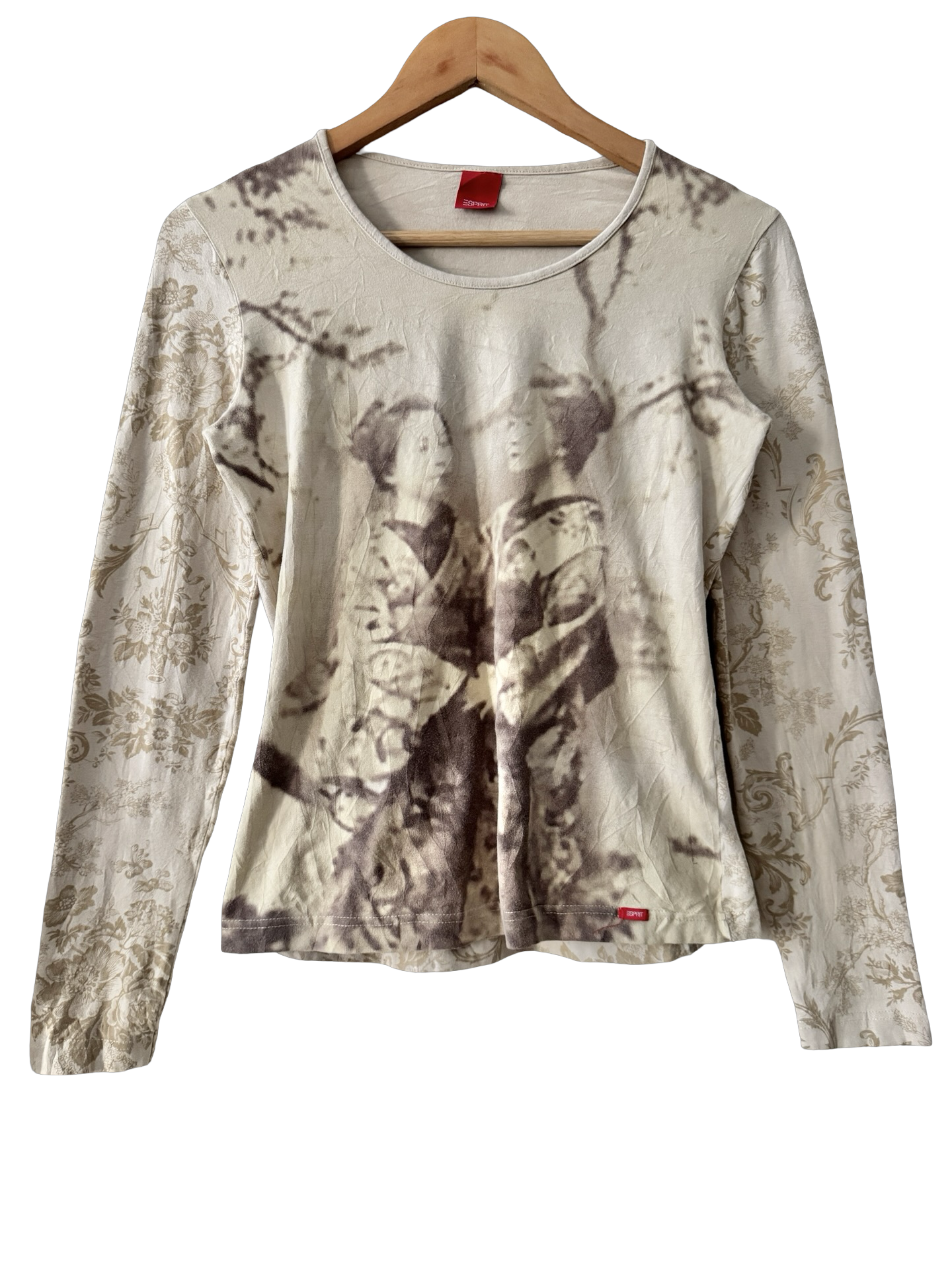 Vintage Y2K Sepia Memories Portrait Graphic Long Sleeve (M)