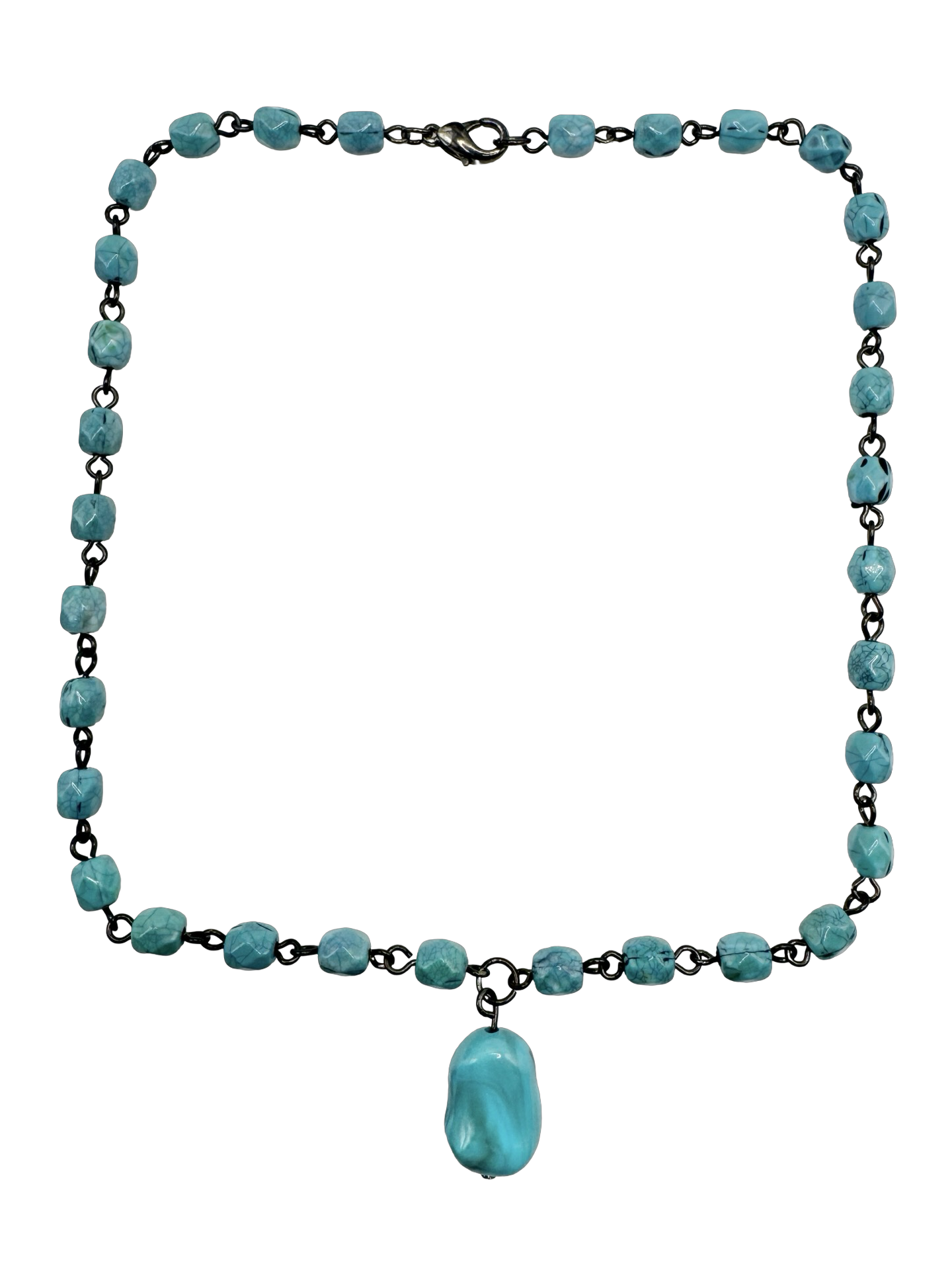 Vintage 90s Turquoise Treasure Necklace