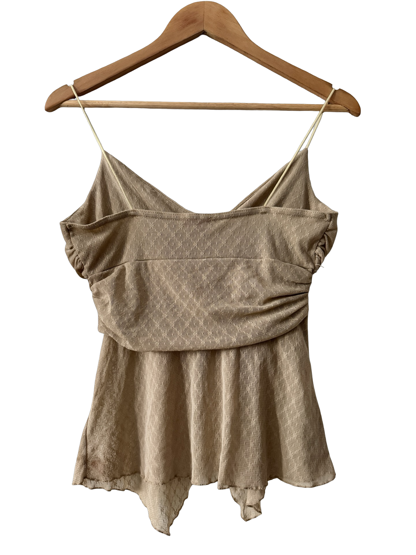 Vintage Y2K French Toffee Soufflé Drape Top (M)