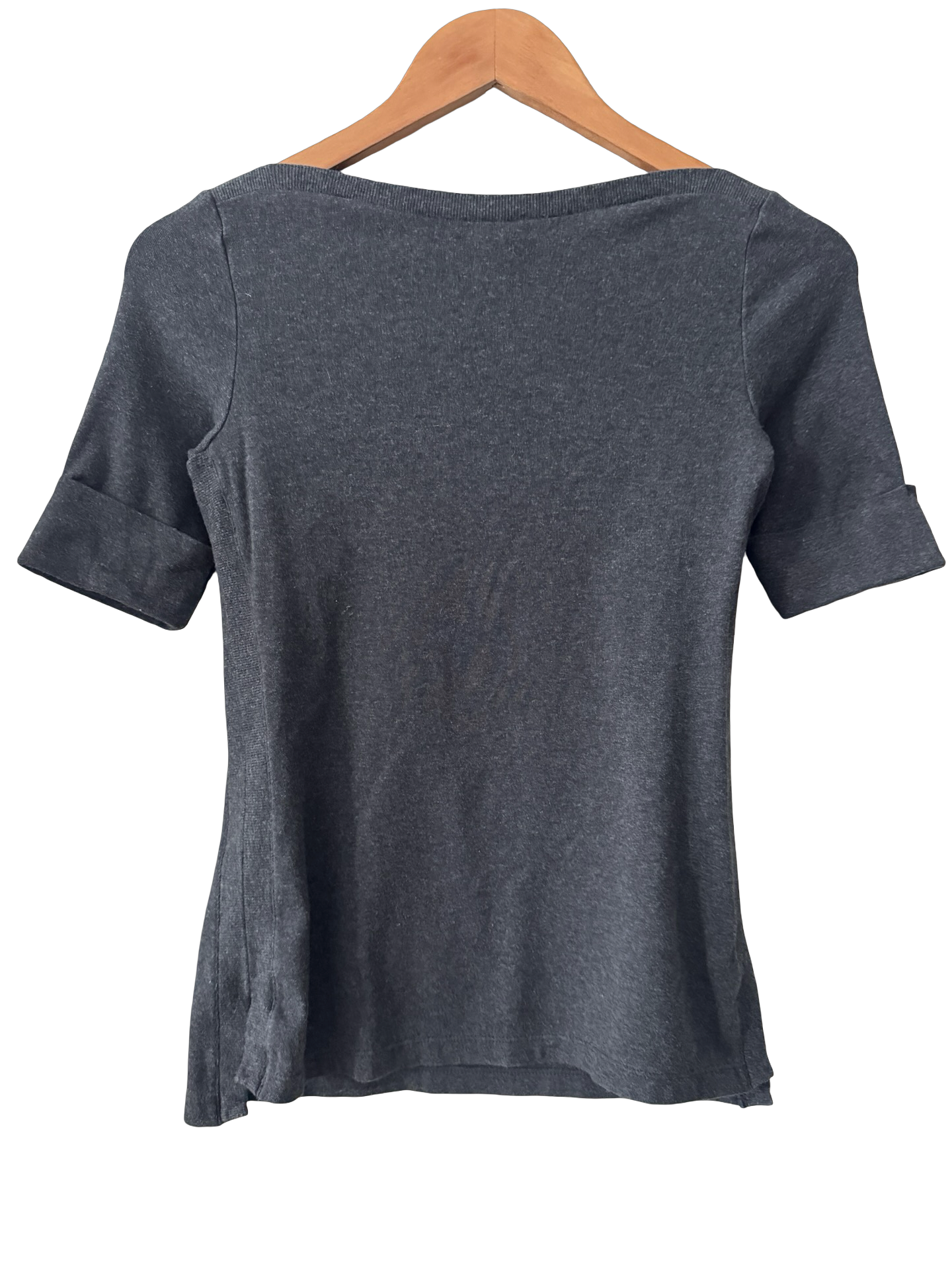 Vintage Y2K Ralph Lauren Charcoal Cuffed Sleeve Top (S)